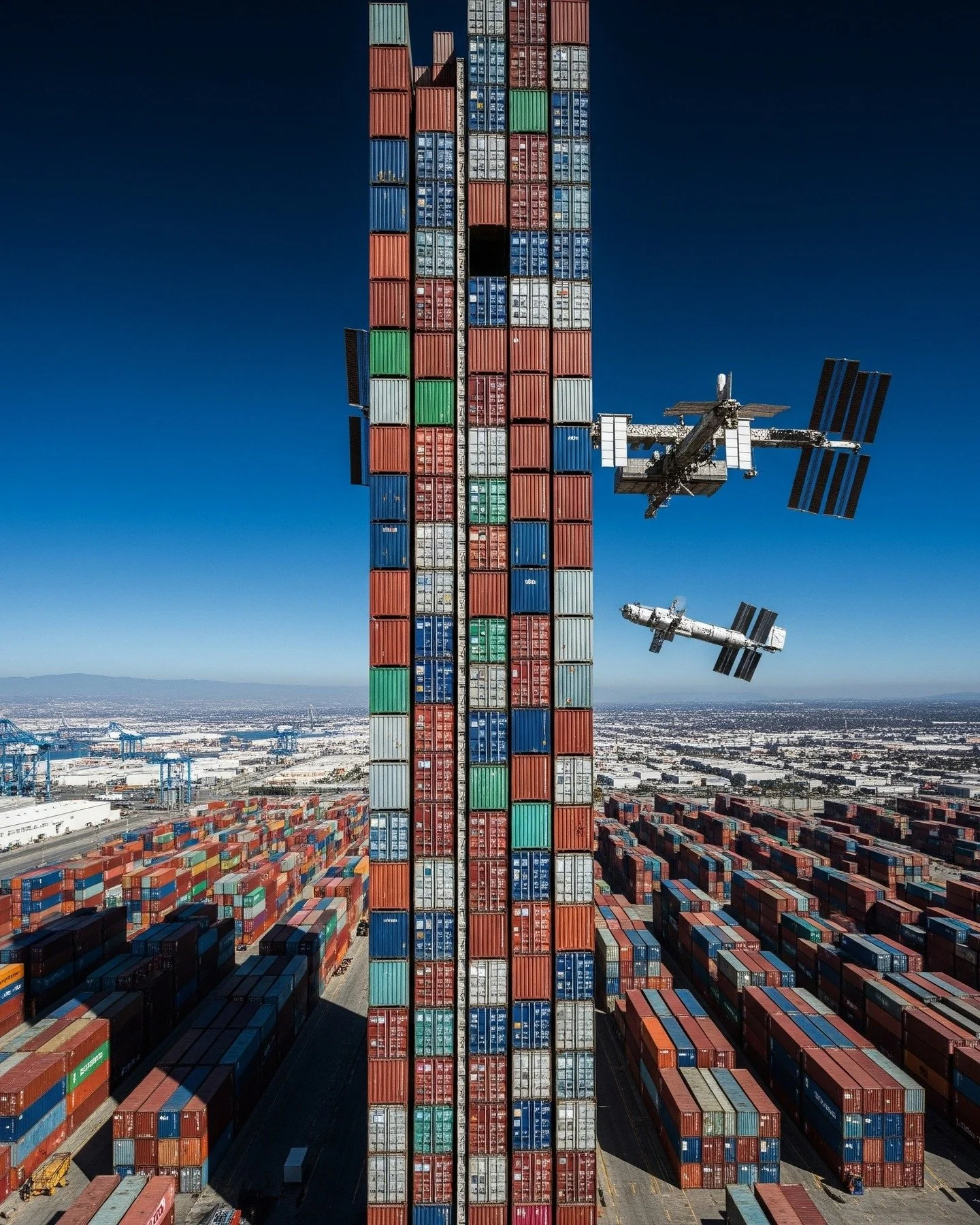 We moved so many containers you could stack them as high as the space station. No cap. 

Let us pull your containers from the Ports of Los Angeles and Long Beach.