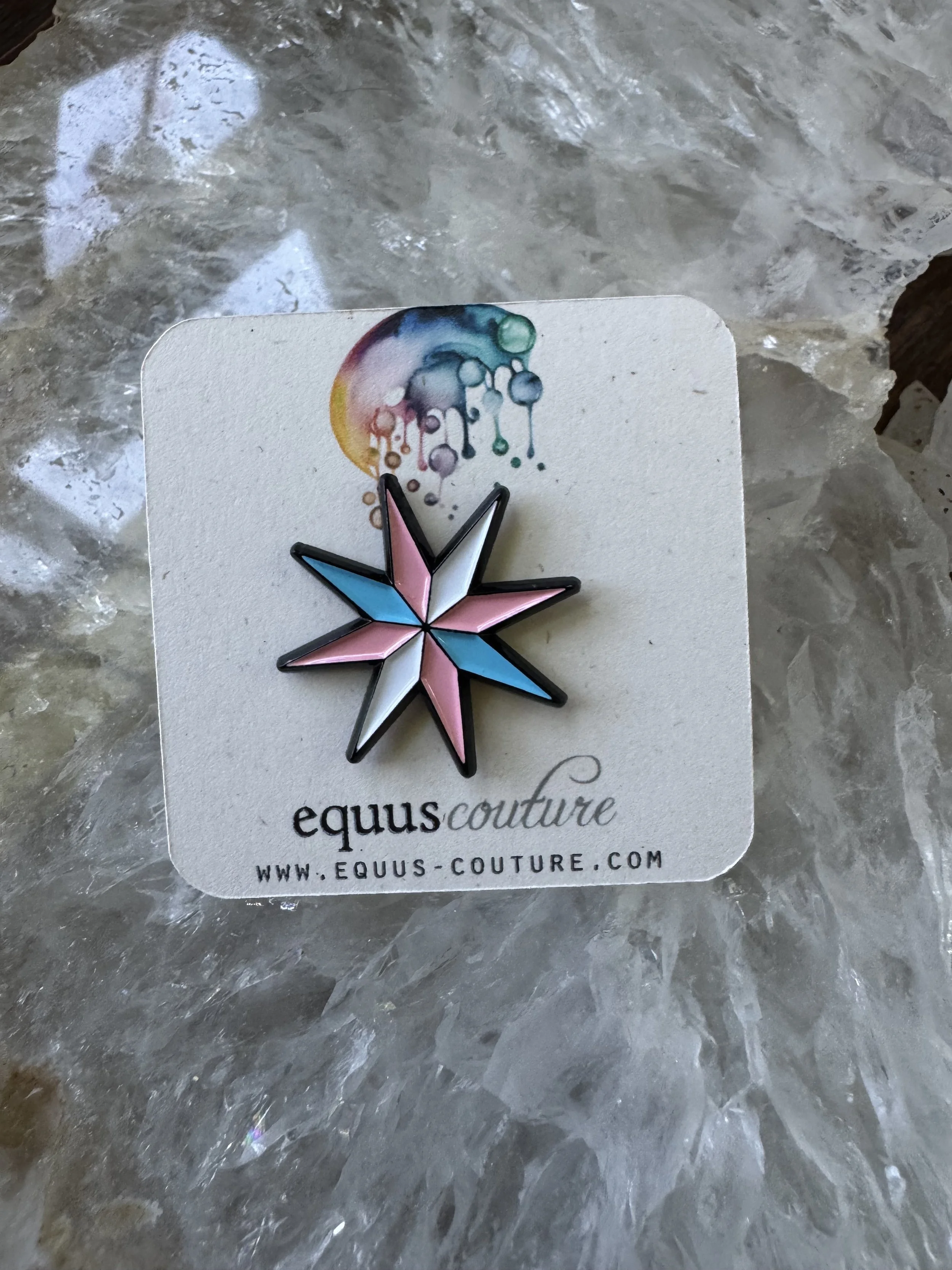 Trans Flag Starburst Stock Pin