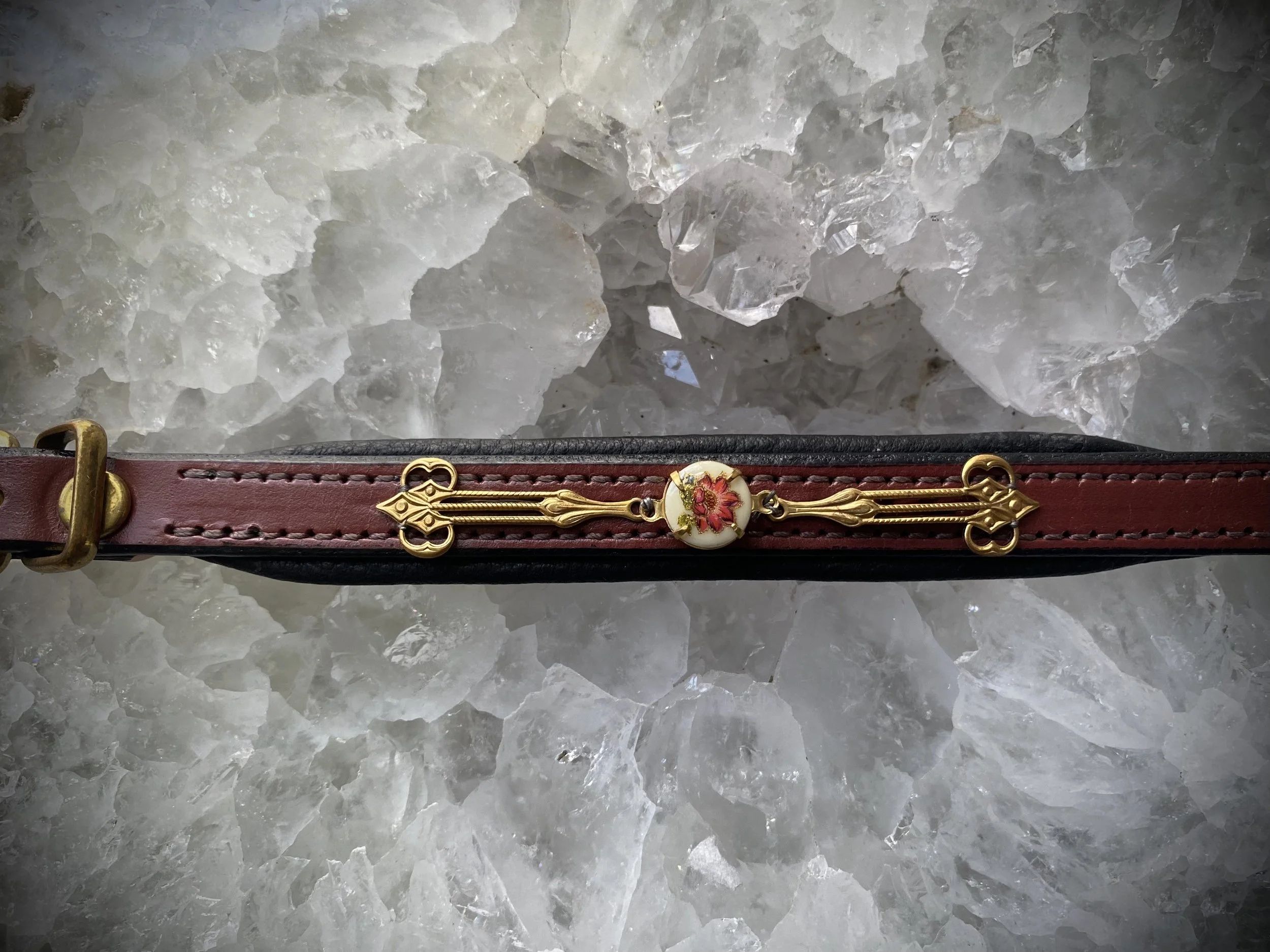 Floral and Vintage Brass Bracelet