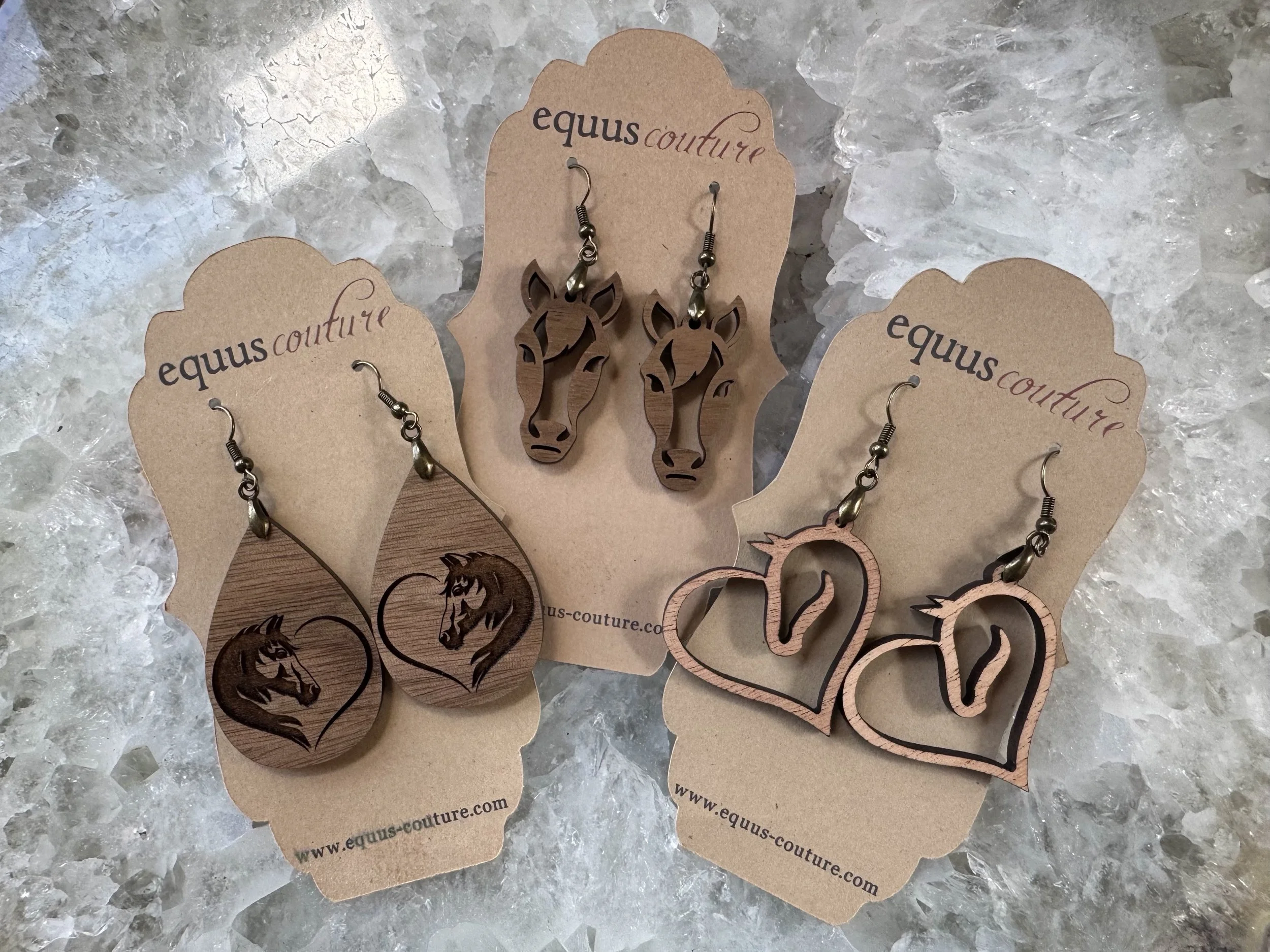 Wooden Horse Earrings - 3 styles