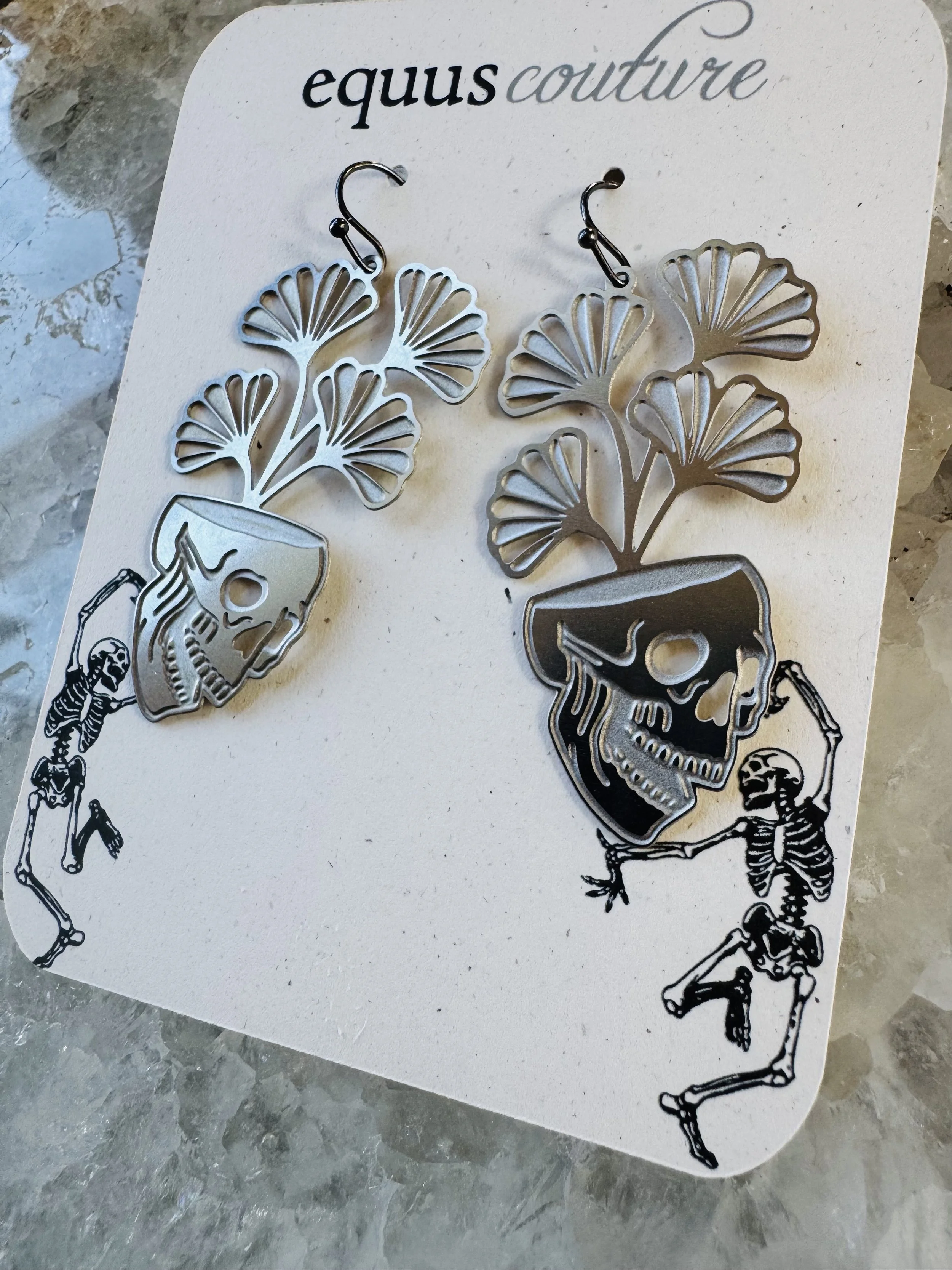Skull & Plant Earrings