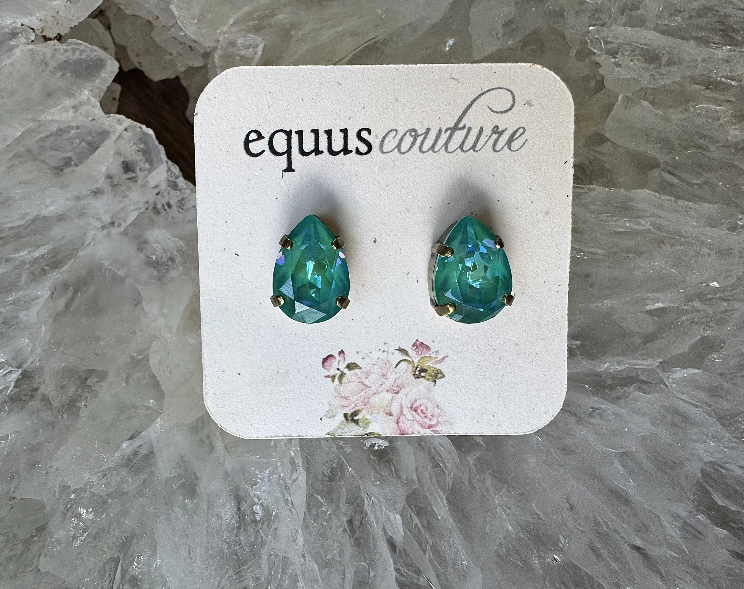Petite Iridescent Swarovski Crystal Teardrop Studs - 2 colorways