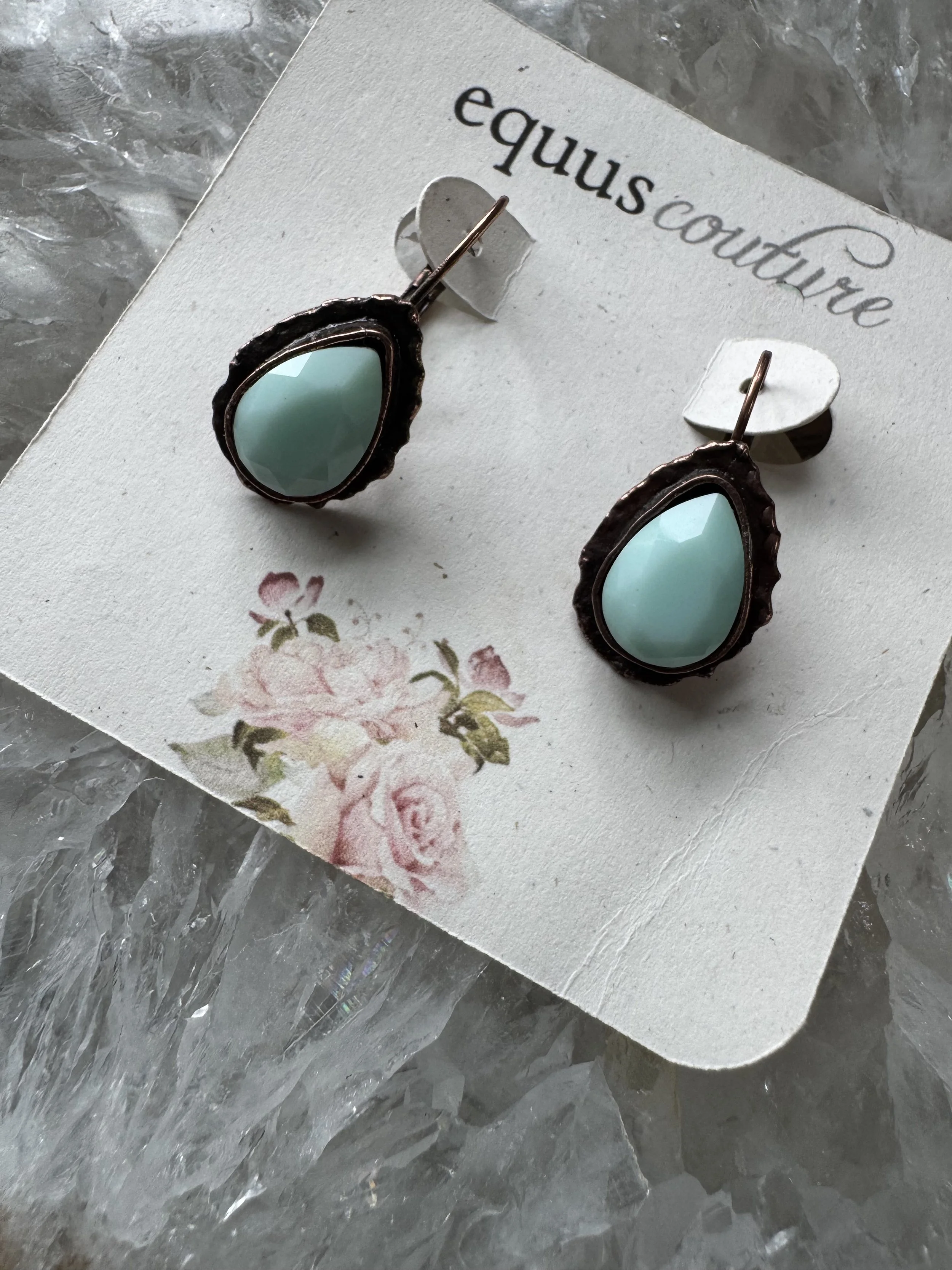 Matte Aqua Teardrop Dangles