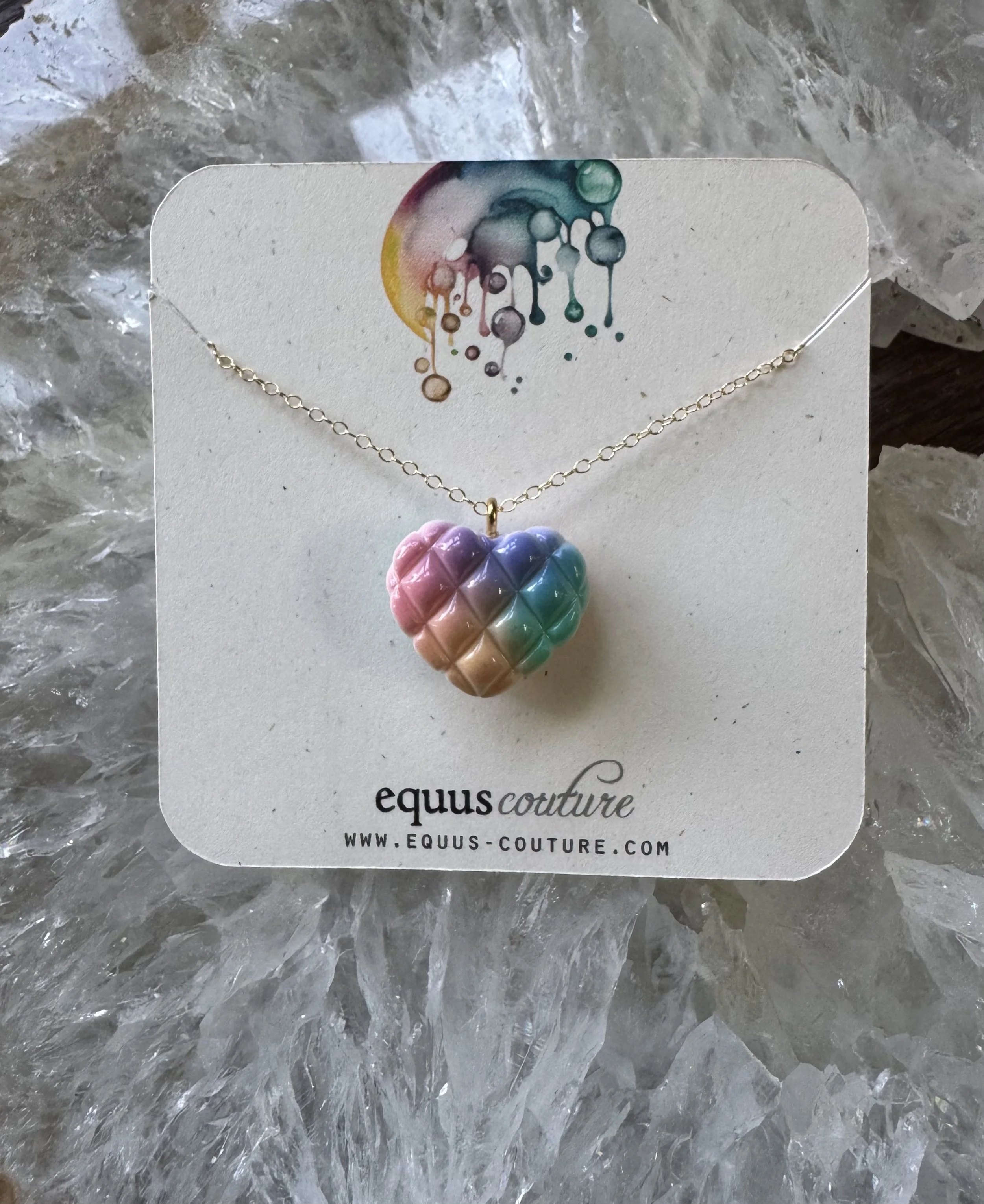 Pastel Rainbow Heart Necklace