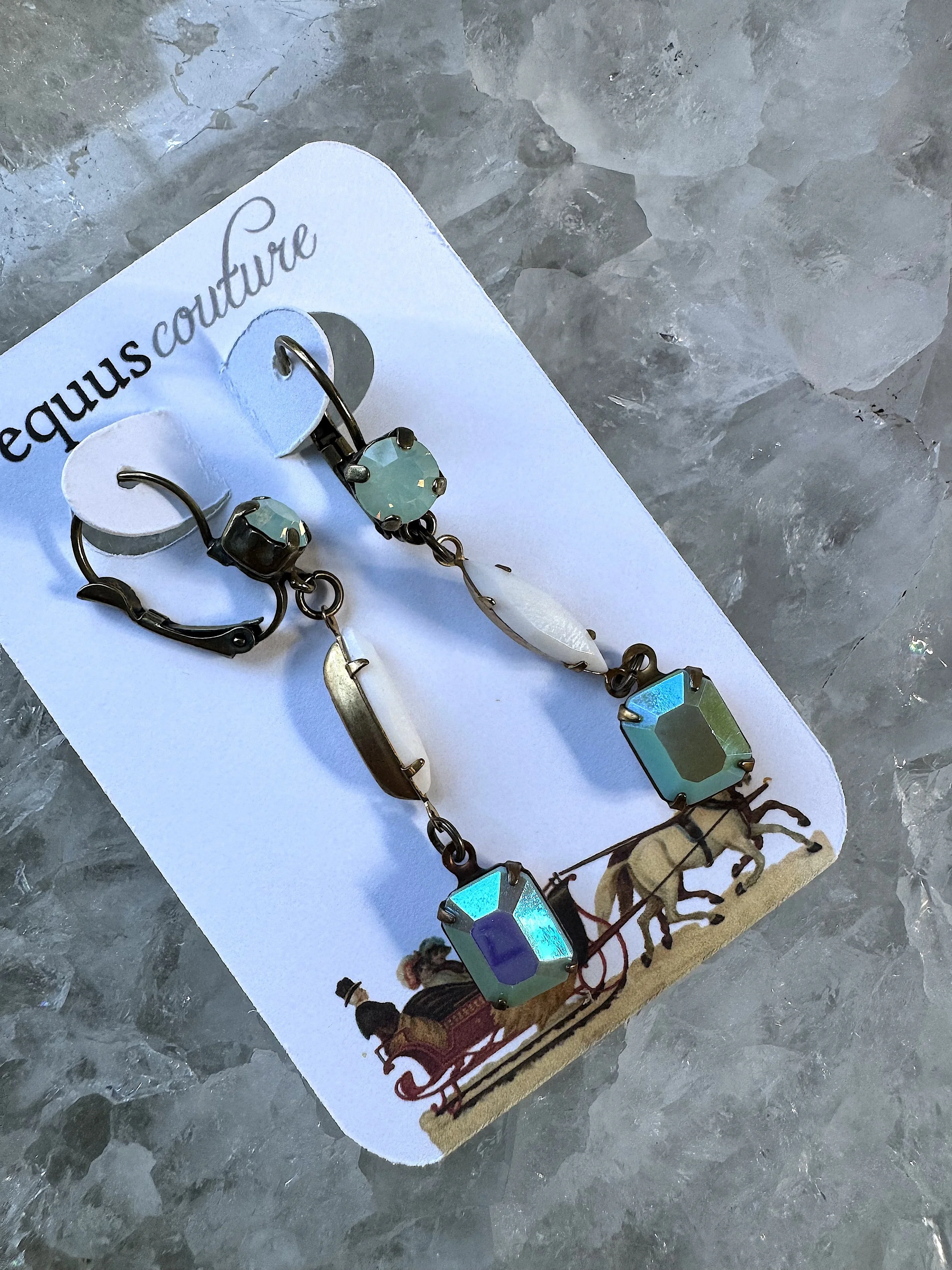 Aqua and White Dangles