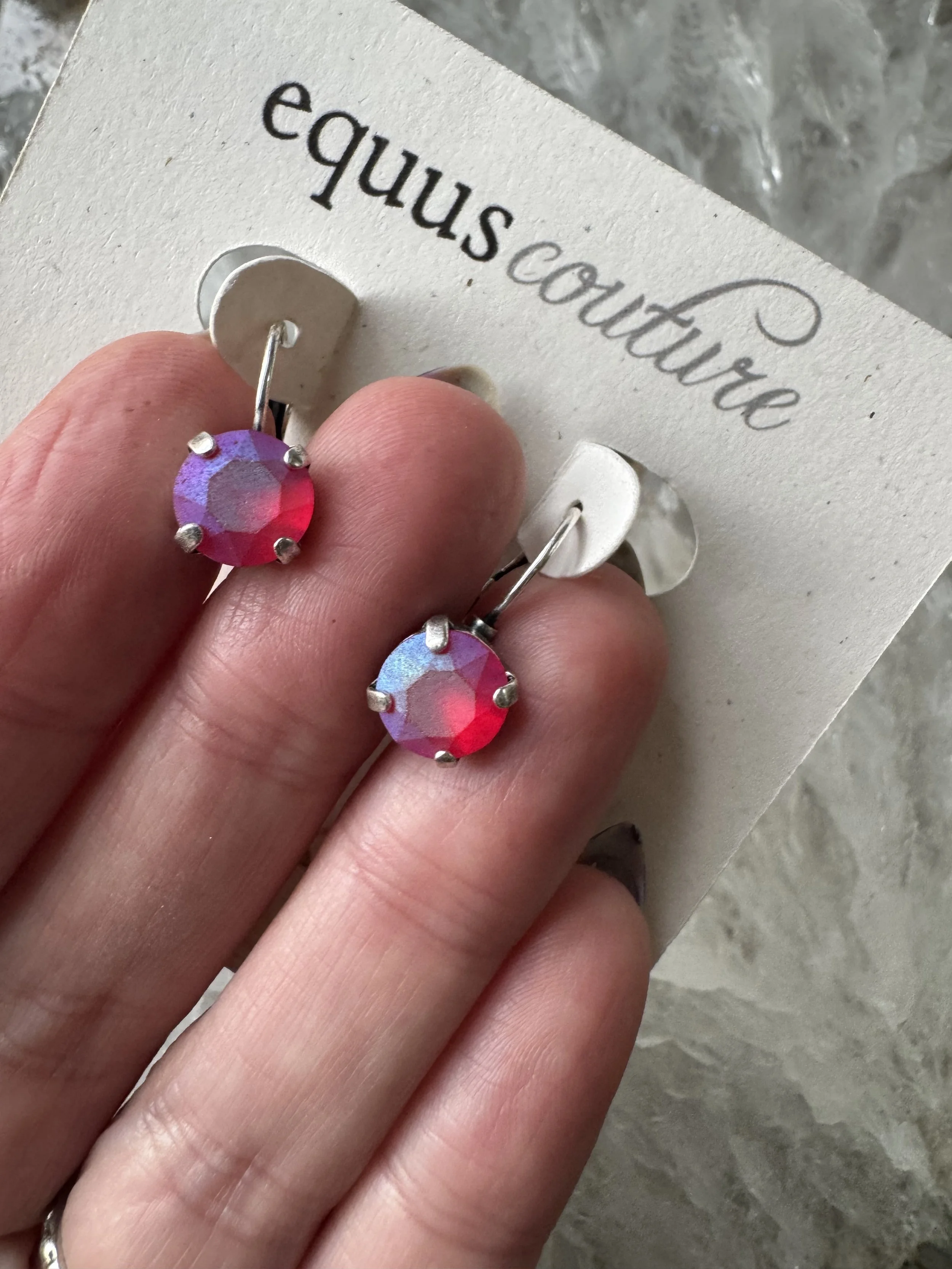 Petite Swarovski Matte Fuchsia Crystal Dangles