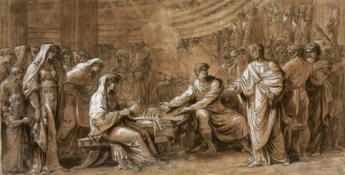 The Vestalis Maxima Presents the Will of Augustus to Tiberius