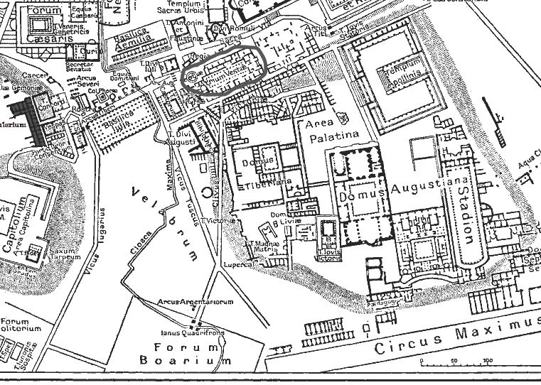 illustration of Roman Forum, a map in imperial age