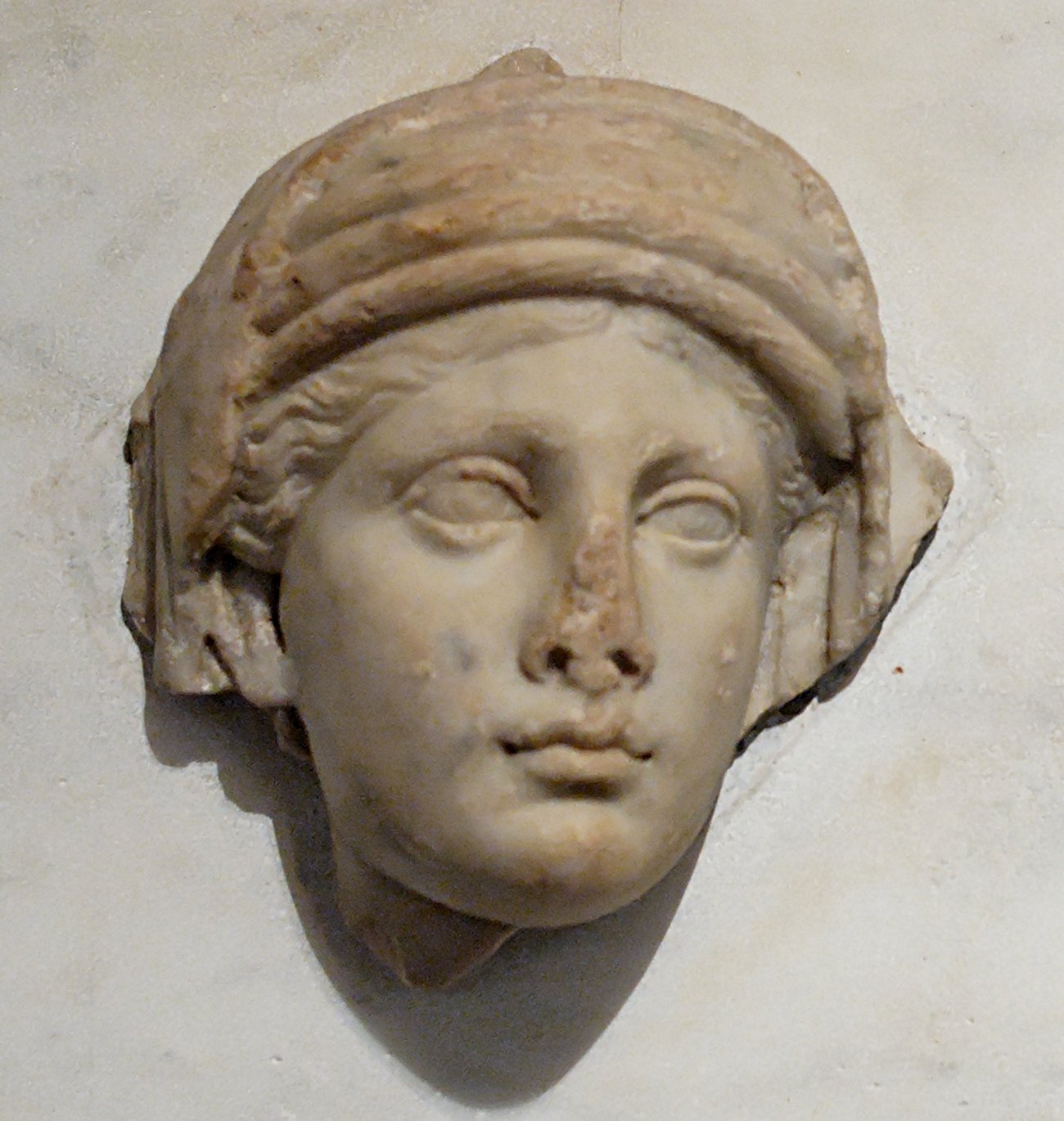 Relief of a Vestal from the Hadrian period, found on the Palatine Hill - a beautiful face looks at us from the past