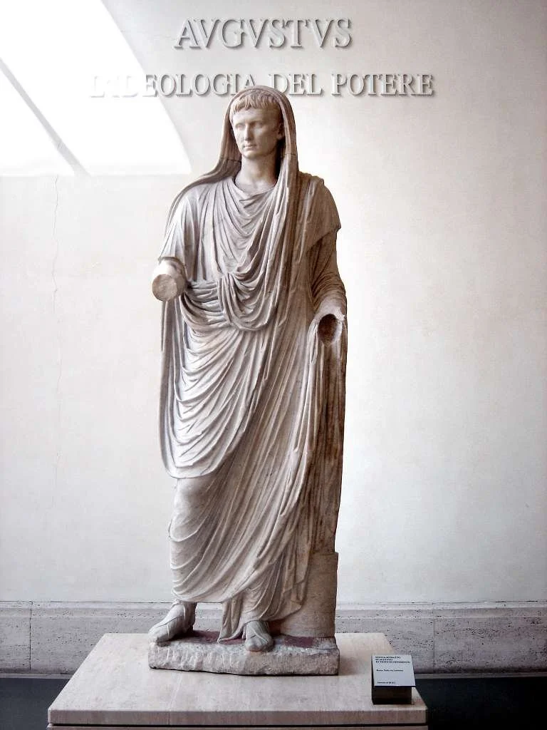 photo of a Roman emperor dressed as an ancient pagan priest