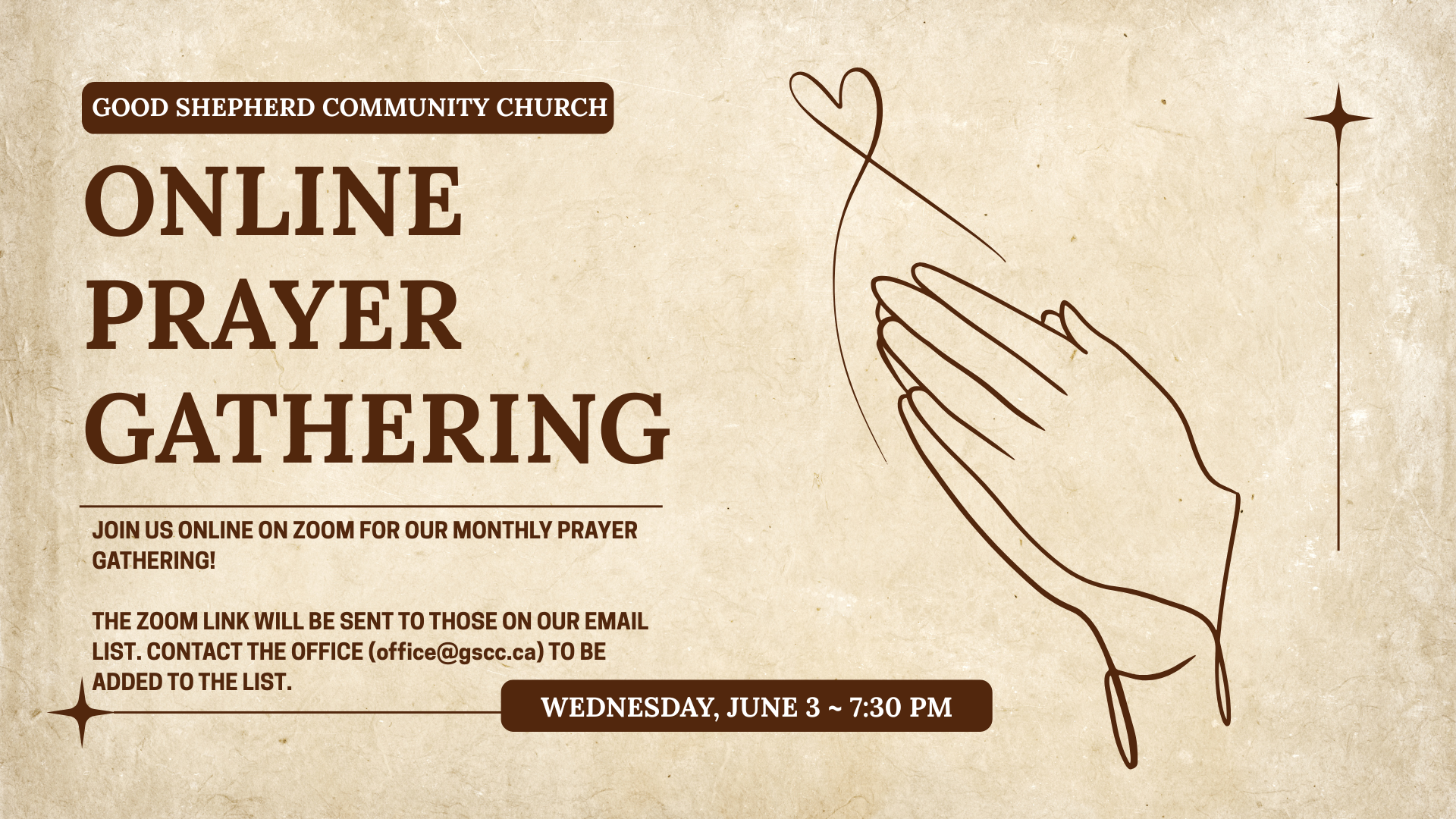 Monthly Zoom Prayer Gathering