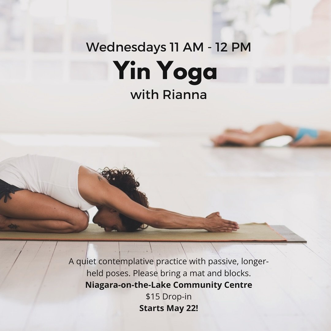 NEW CLASSES in Niagara-on-the-Lake this Summer😎

Take a mid-day Yin Yoga break with me Wednesdays in the @niagara.on.the.lake Community Centre studio🧘🏻&zwj;♀️

Balance the energy of the Summer months with a cooling, calming, mid-day Yin Yoga pract