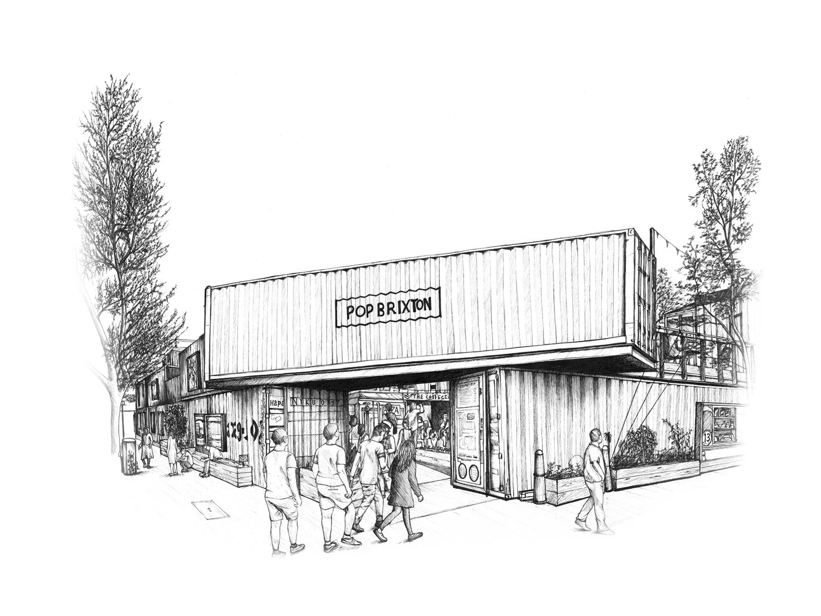 pop, henry, o'boyle, illustrations, brixton, art, architecture