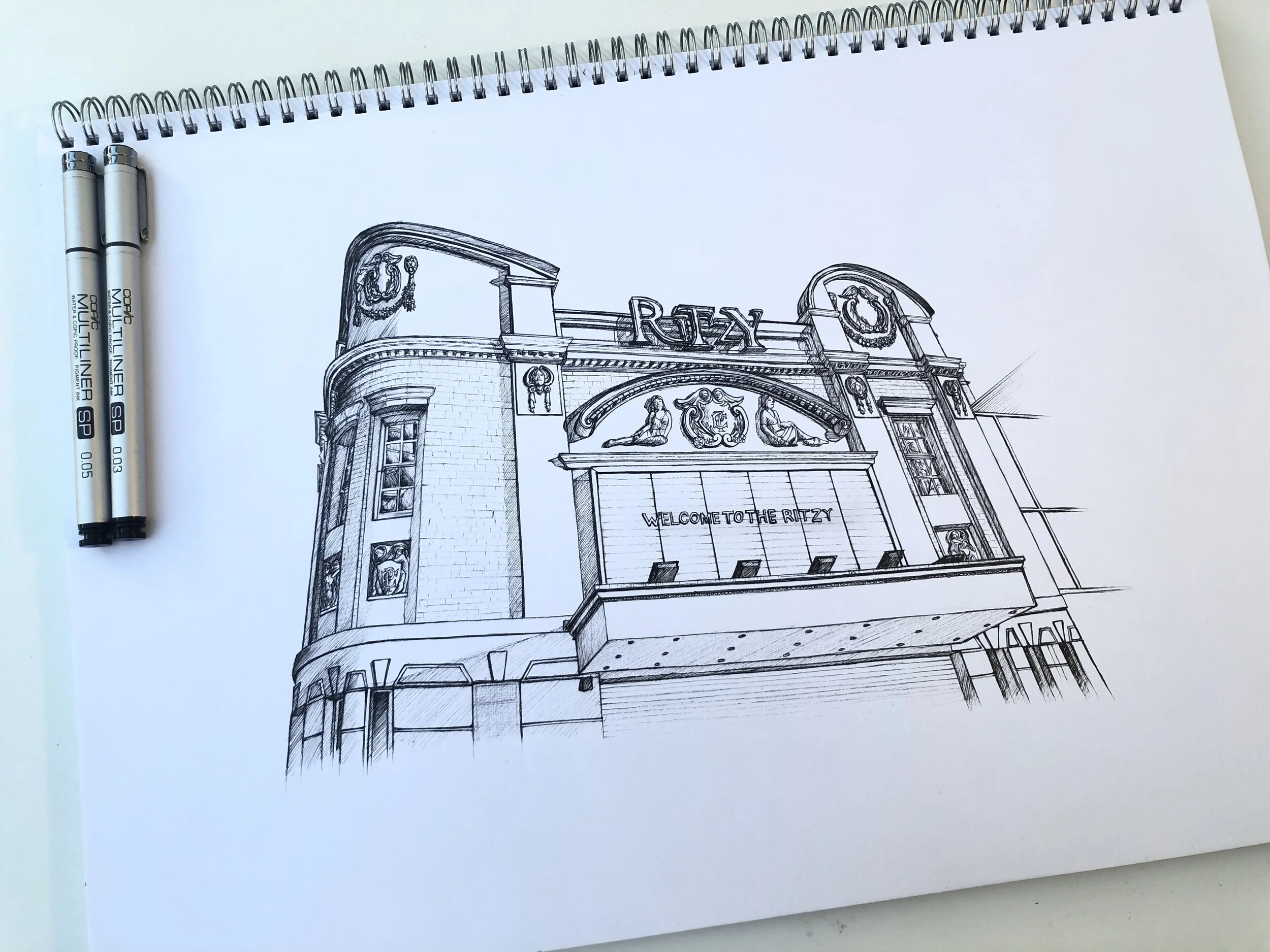 Henry, O'boyle, illustrations, brixton, art, commissions, london, architecture, Ritzy