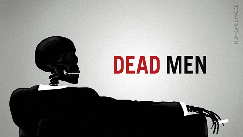 The Dead Men #draping image The image was tweeted by A Non Smoking Generation. (Draping: a viral meme with images of people sitting like Donald Draper from the iconic intro of the show). Creative and illustration: Fredrik Forsling Agency: Spe
