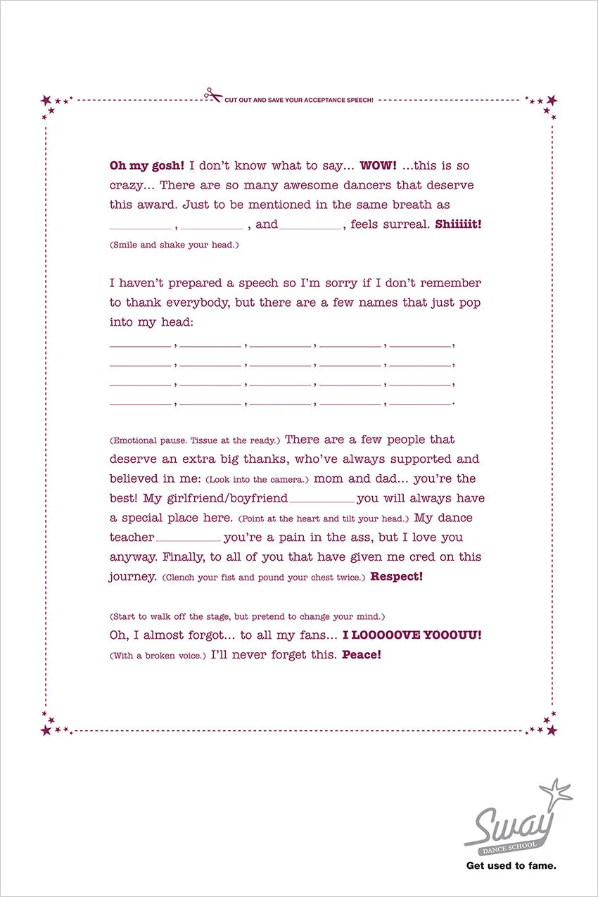   Sway  ”The acceptance speech”    Creatives: Fredrik Forsling &amp; Magnus Uddenberg 