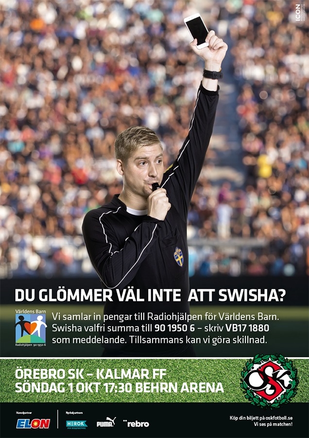   ÖSK Fotboll  Don’t forget to Swish    ÖSK fotboll has been in the top league of Allsvenskan for over 50 years. The team always wants to contribute in a positive way on and off the pitch in Örebro. To raise awareness around the fundraising for  Värl