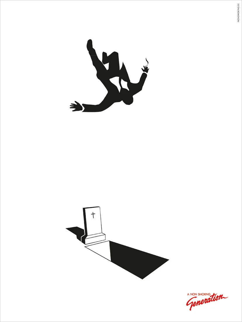 A Non Smoking Generation Dead Men The Dead Men ad was featured in the tabloid Expressen’s TV-insert. The ad was nominated in the print category for the Golden Egg. Art Director: Fredrik Forsling Naming ad: Gottfried Gemzell Agency: Special