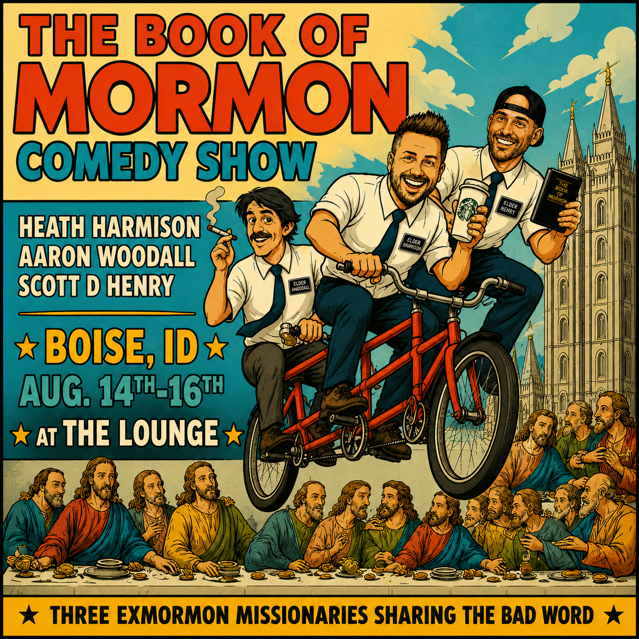 The Book of Mormon Comedy Show - August 14th-16th - 7pm (doors 6)