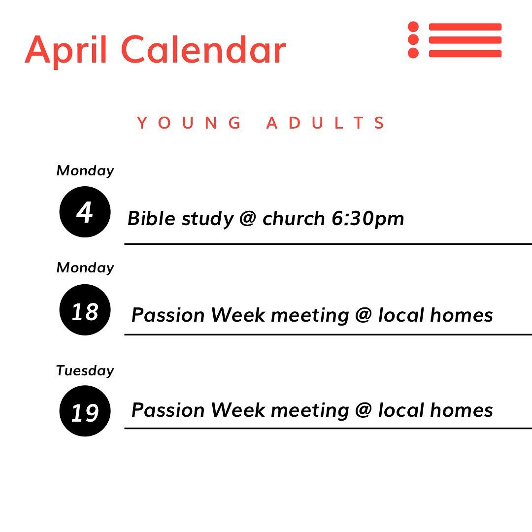 Hey guys! hope you&rsquo;re having a good start to your Monday. Here&rsquo;s a look into what we have going on in April, if you have any questions on how to get involved, let us know 🙌🏼