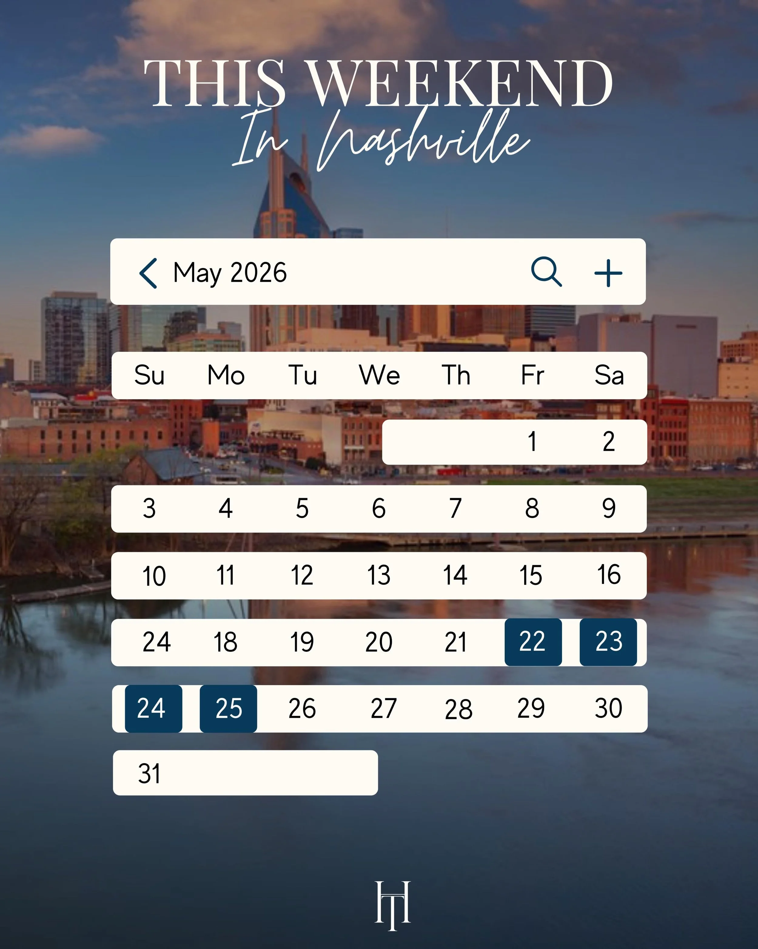 Memorial Day weekend in Nashville 🇺🇸

The city is fully stepping into summer mode, and there&rsquo;s no shortage of ways to enjoy the long weekend. We&rsquo;ve rounded up a few favorite things happening around Nashville this weekend. 

#NashvilleWe