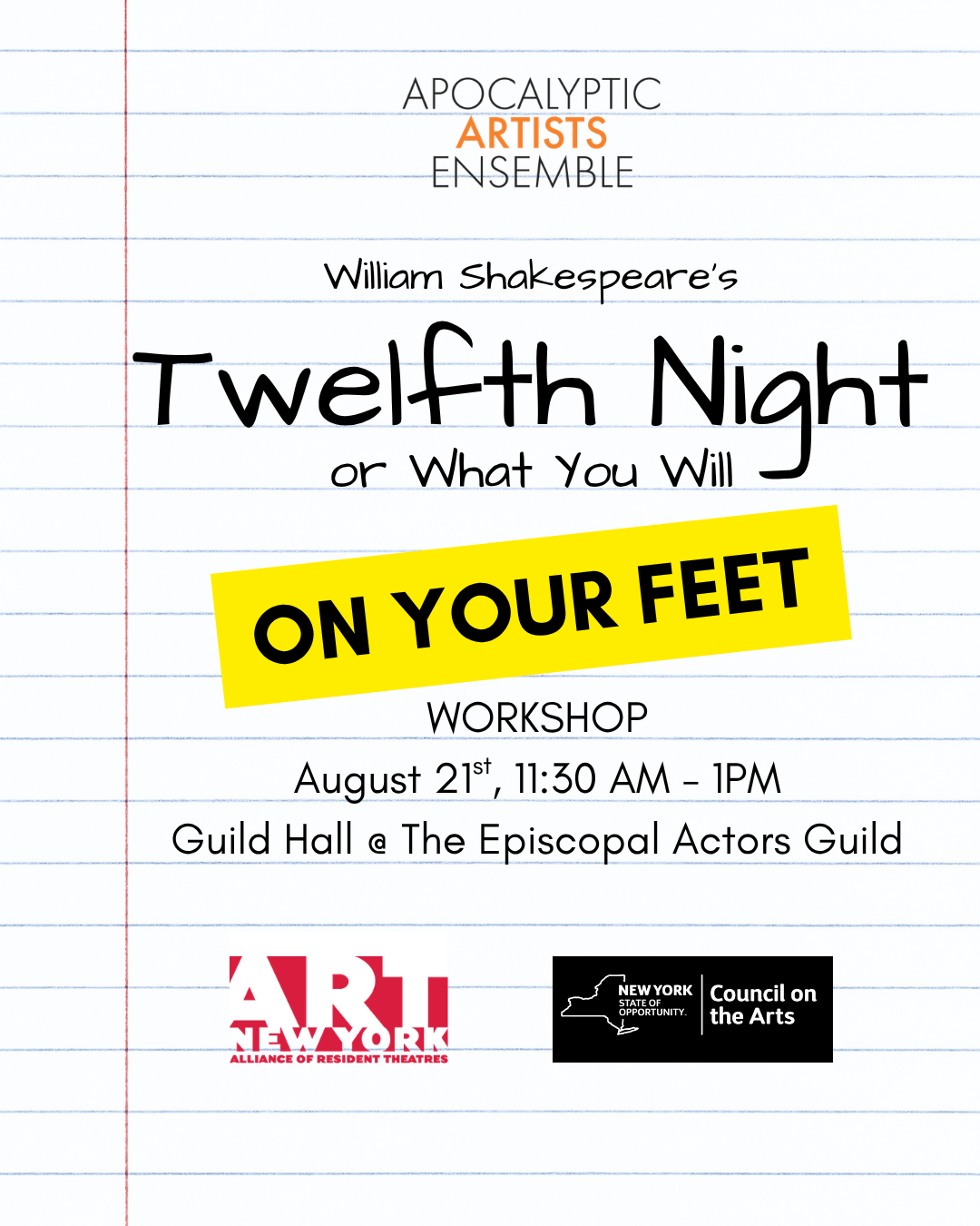 TWELFTH NIGHT On Your Feet