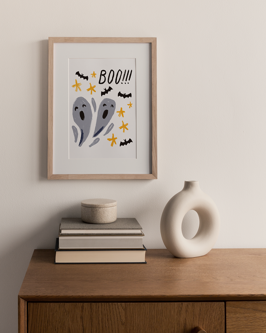 Boo Ghost Art Print in Frame - 1080px.png
