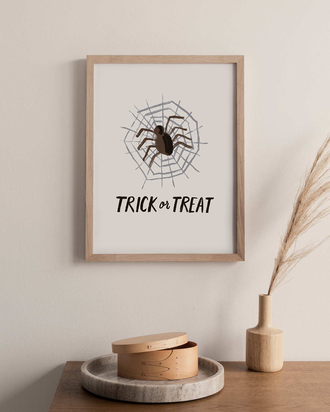 Spiderweb Trick or Treat Art Print in Frame - 1080px.png