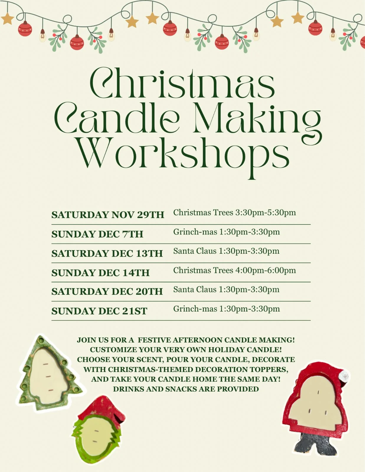 EGAD | Christmas Candle Making Workshop | December 21st 1:30-3:30 PM