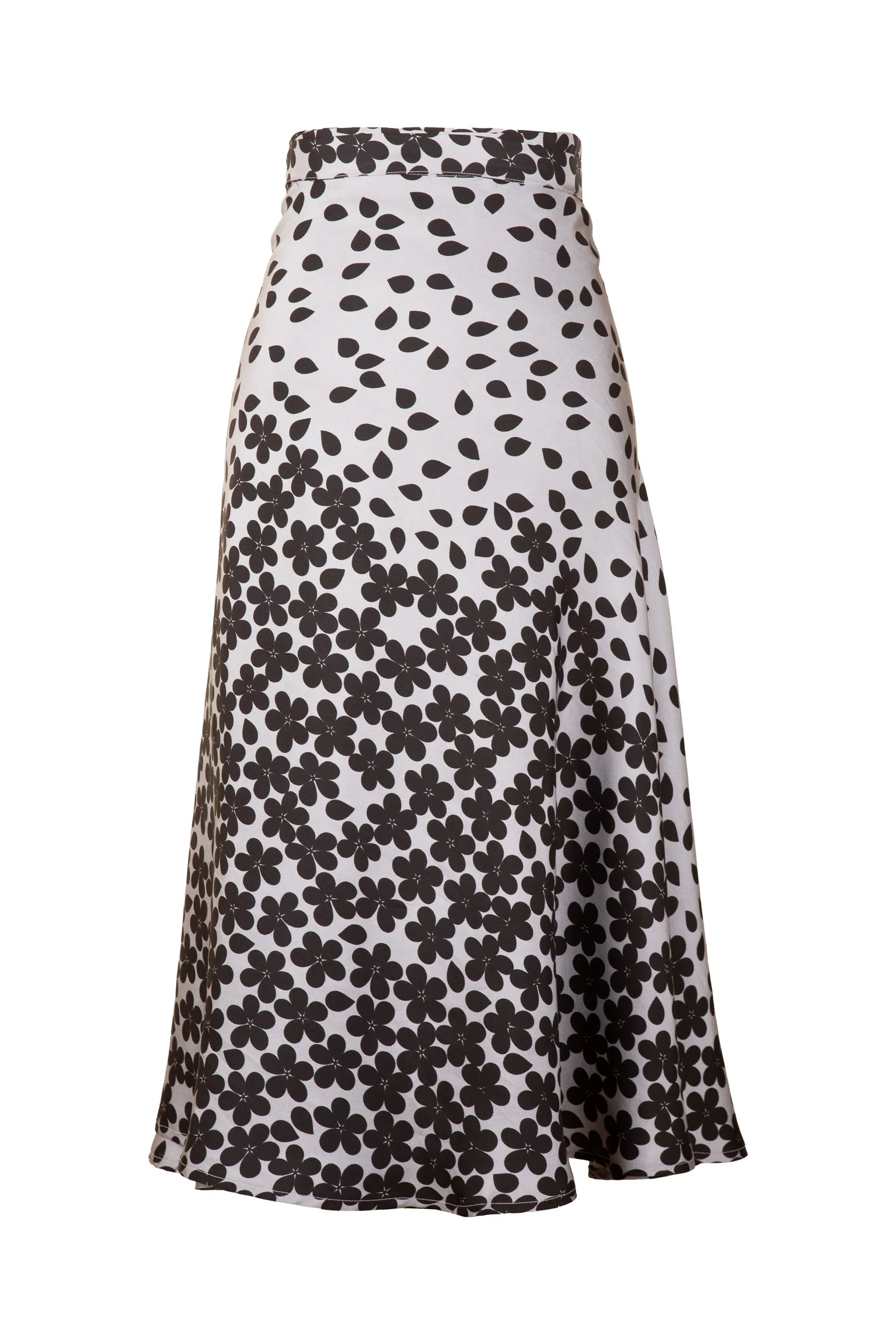 Black Falling Petals on Light Gray