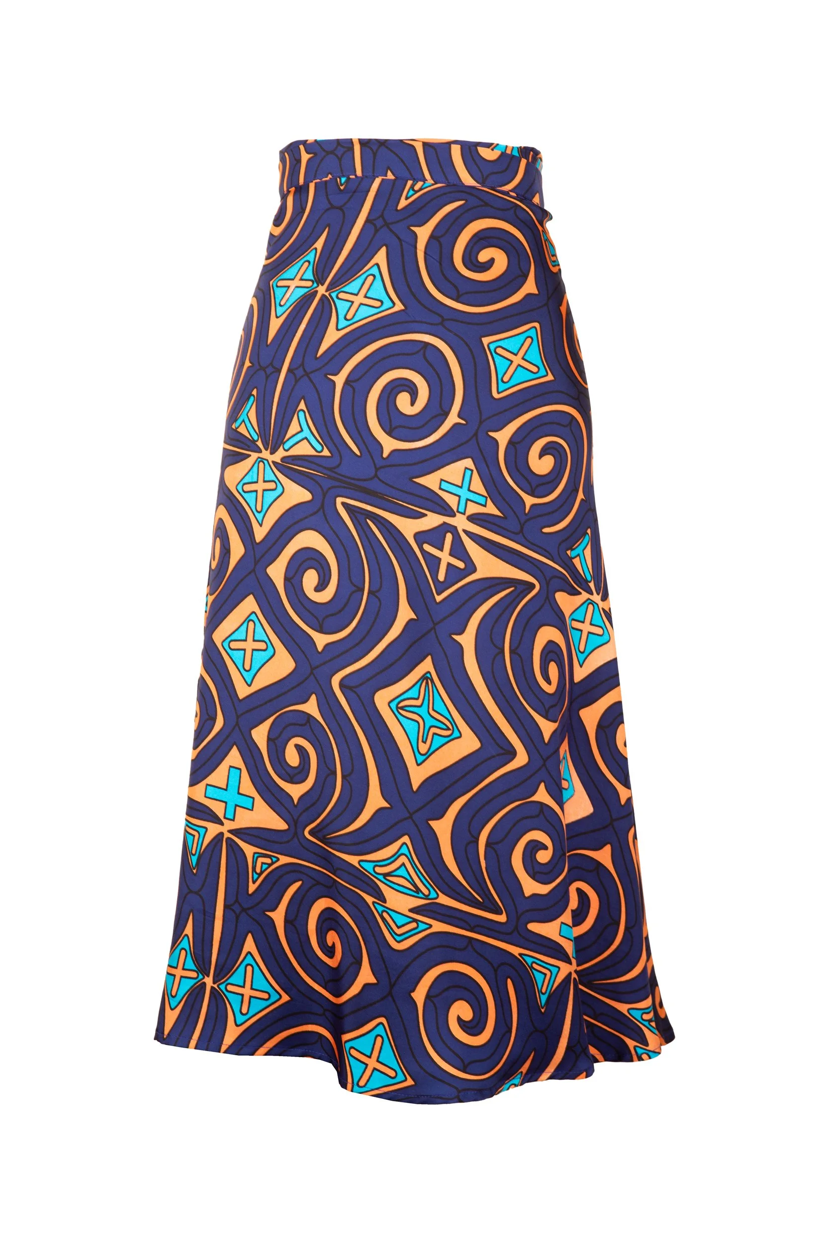 Ainu Swirls Orange + Blue