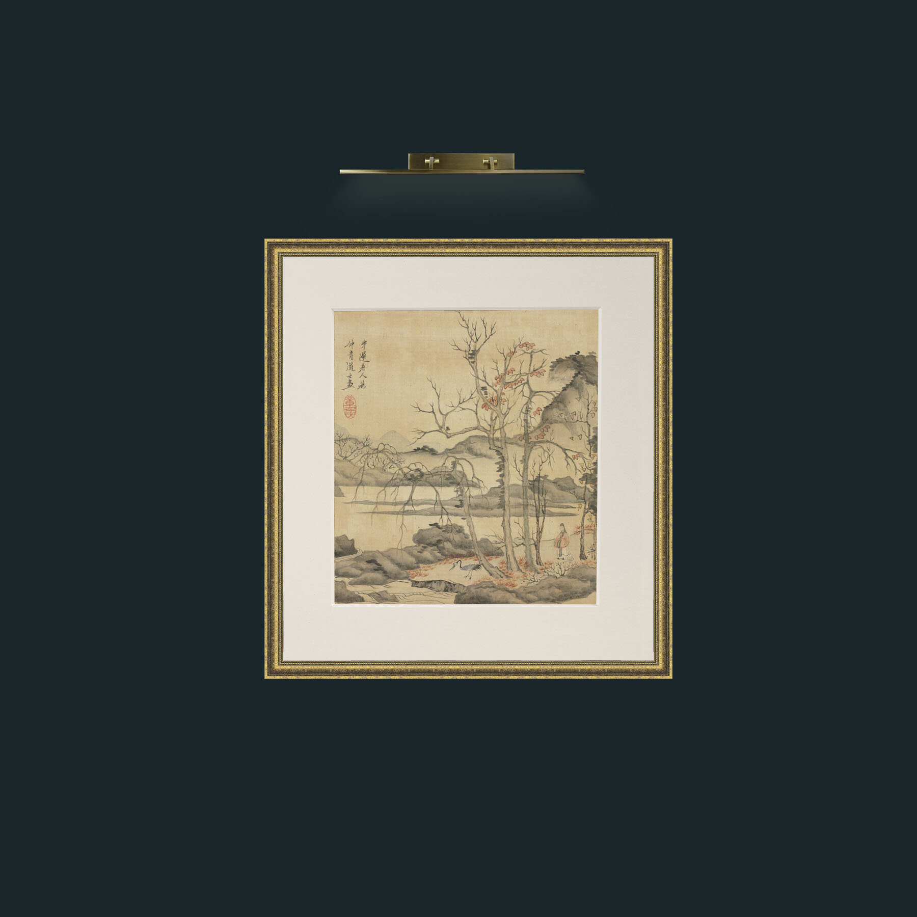Art-Daoist and Crane in Autumn LandscapeFrame-1GiltTextured-Mount-1Antique-Art-Daoist and Crane in Autumn Landscape.jpg
