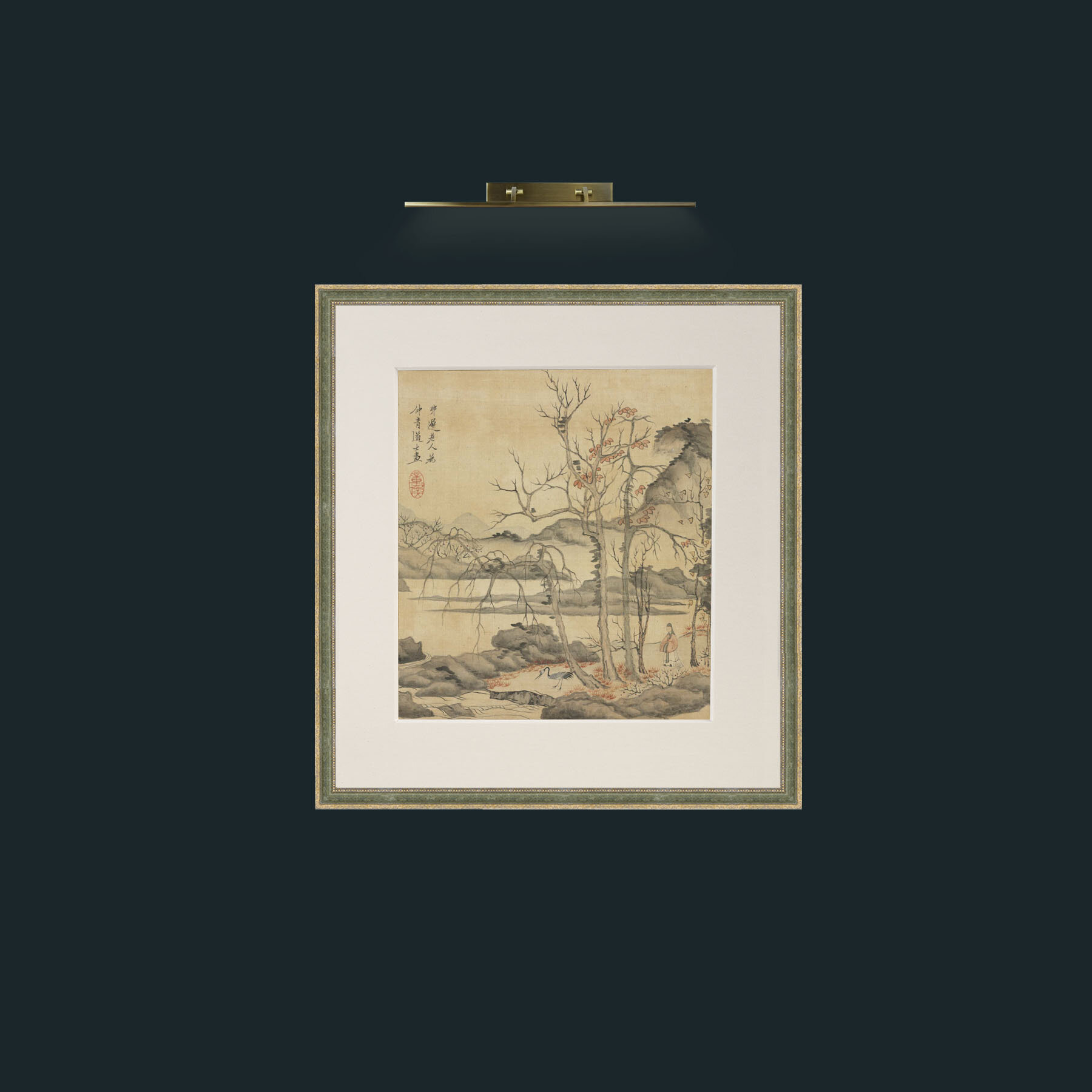 Art-Daoist and Crane in Autumn LandscapeFrame-2GreenGiltTextured-Mount-1Antique-Art-Daoist and Crane in Autumn Landscape.jpg