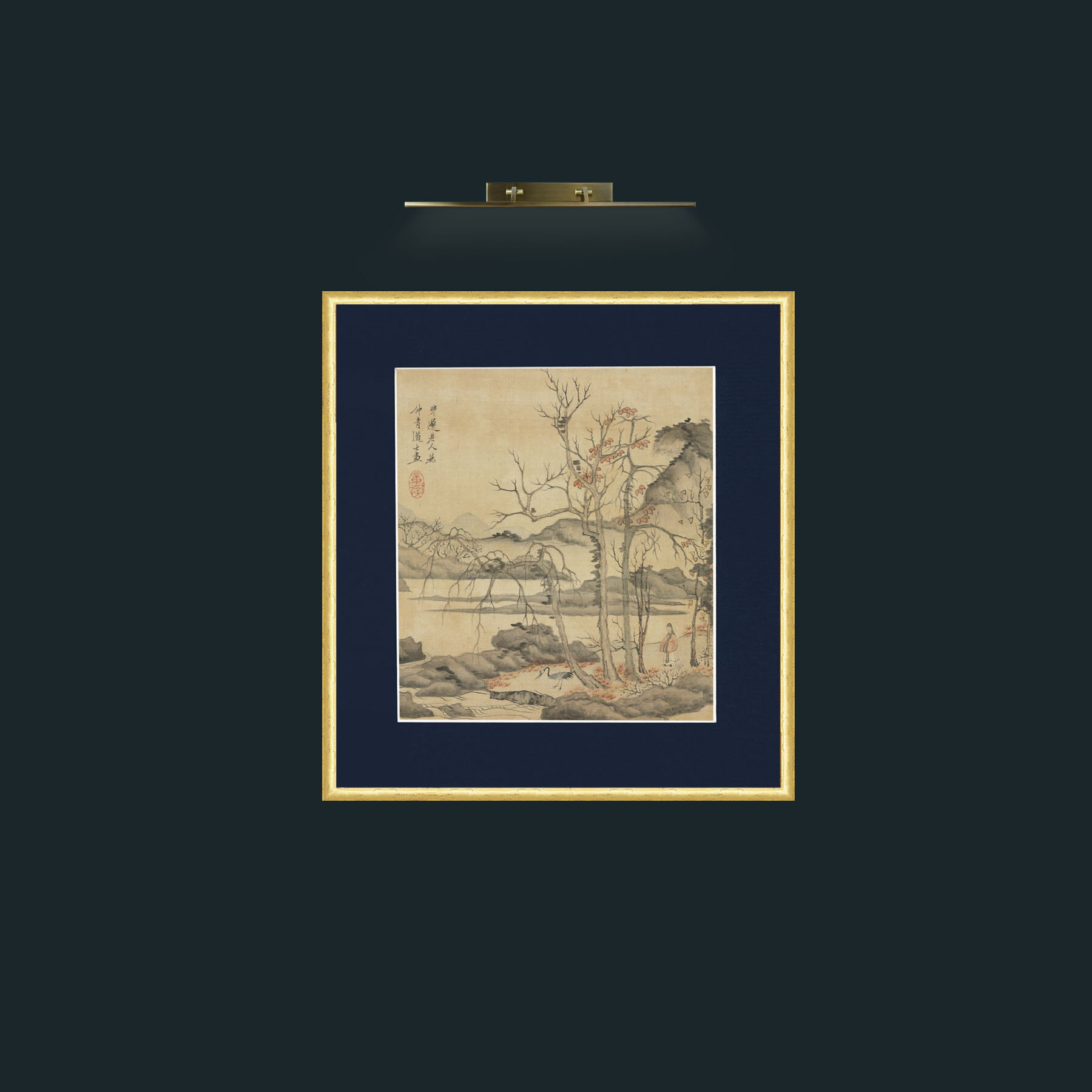 Art-Daoist and Crane in Autumn LandscapeFrame-3RoundedGilt-Mount-3Blue-Art-Daoist and Crane in Autumn Landscape.jpg