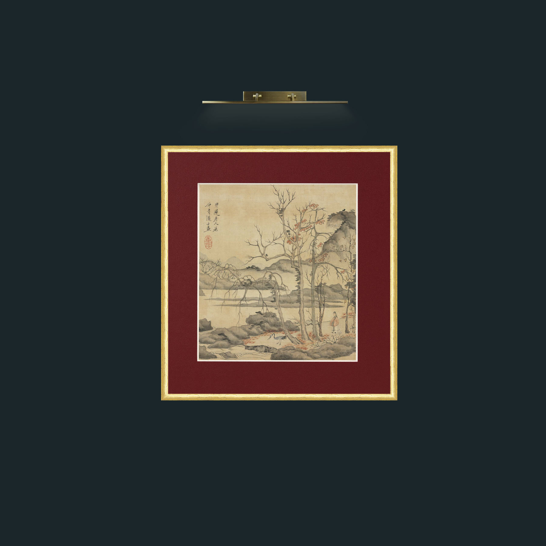 Art-Daoist and Crane in Autumn LandscapeFrame-3RoundedGilt-Mount-4Red-Art-Daoist and Crane in Autumn Landscape.jpg