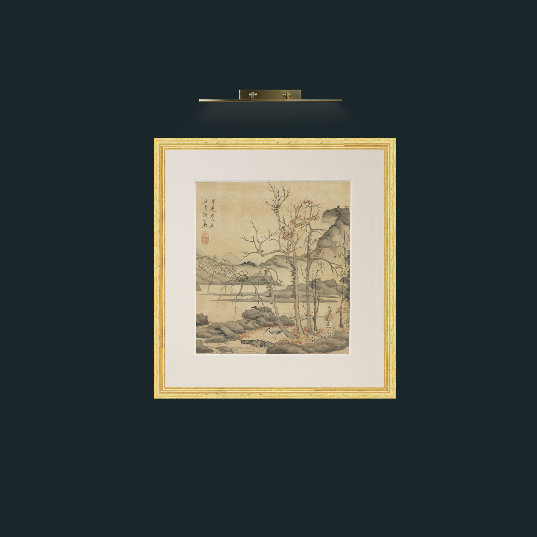 Art-Daoist and Crane in Autumn LandscapeFrame-4BevelledGilt-Mount-1Antique-Art-Daoist and Crane in Autumn Landscape.jpg