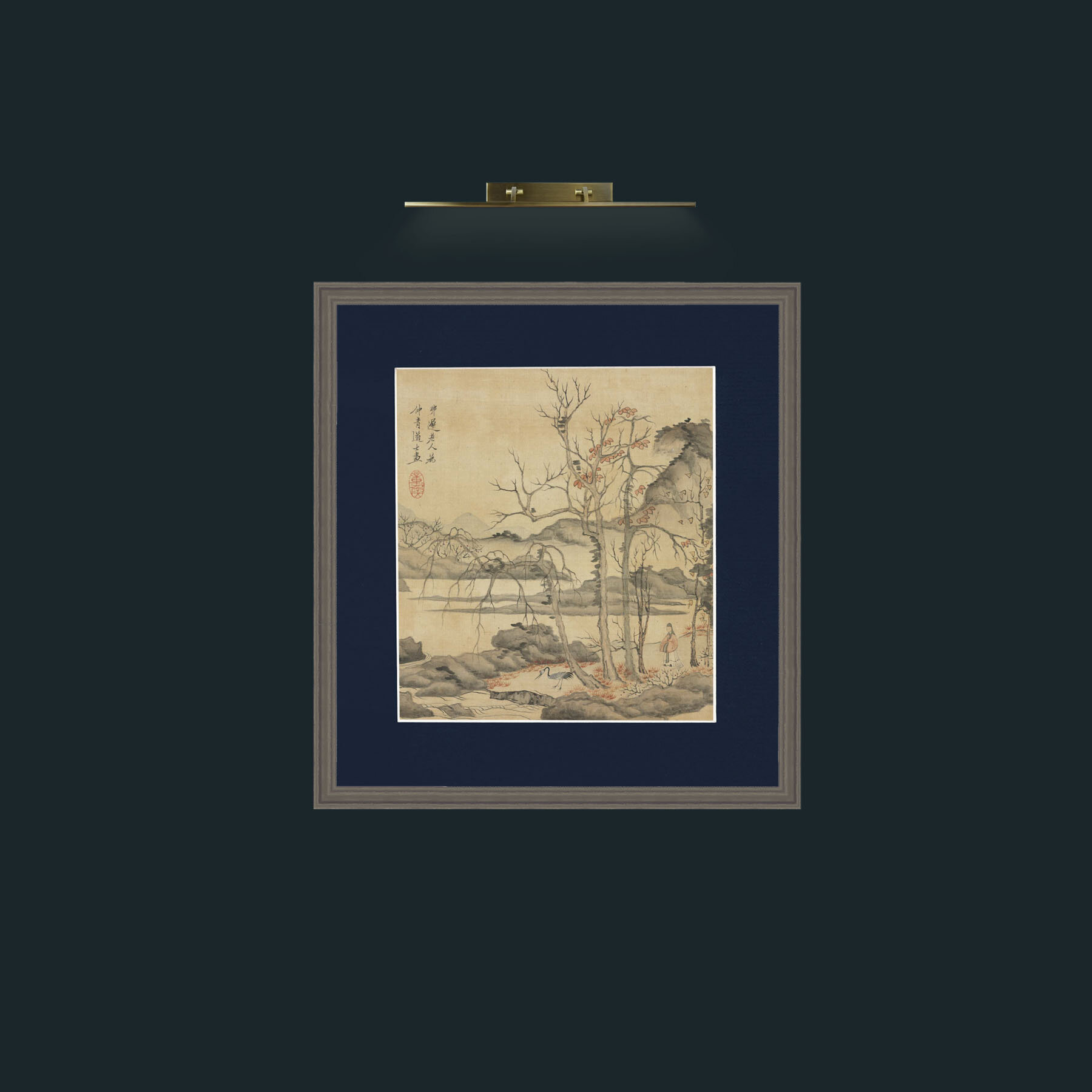 Art-Daoist and Crane in Autumn LandscapeFrame-6Grey-Mount-3Blue-Art-Daoist and Crane in Autumn Landscape.jpg