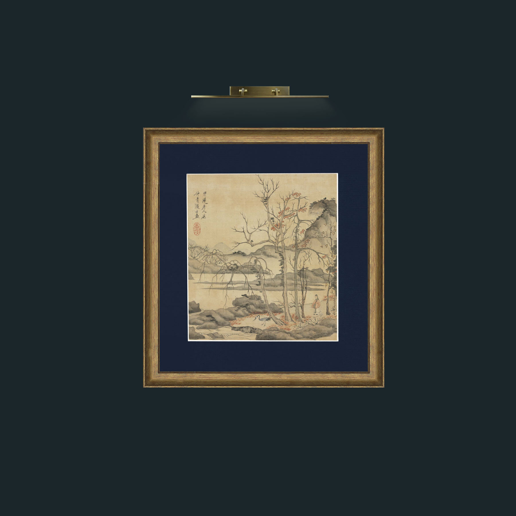 Art-Daoist and Crane in Autumn LandscapeFrame-8RedGreenGilt-Mount-3Blue-Art-Daoist and Crane in Autumn Landscape.jpg