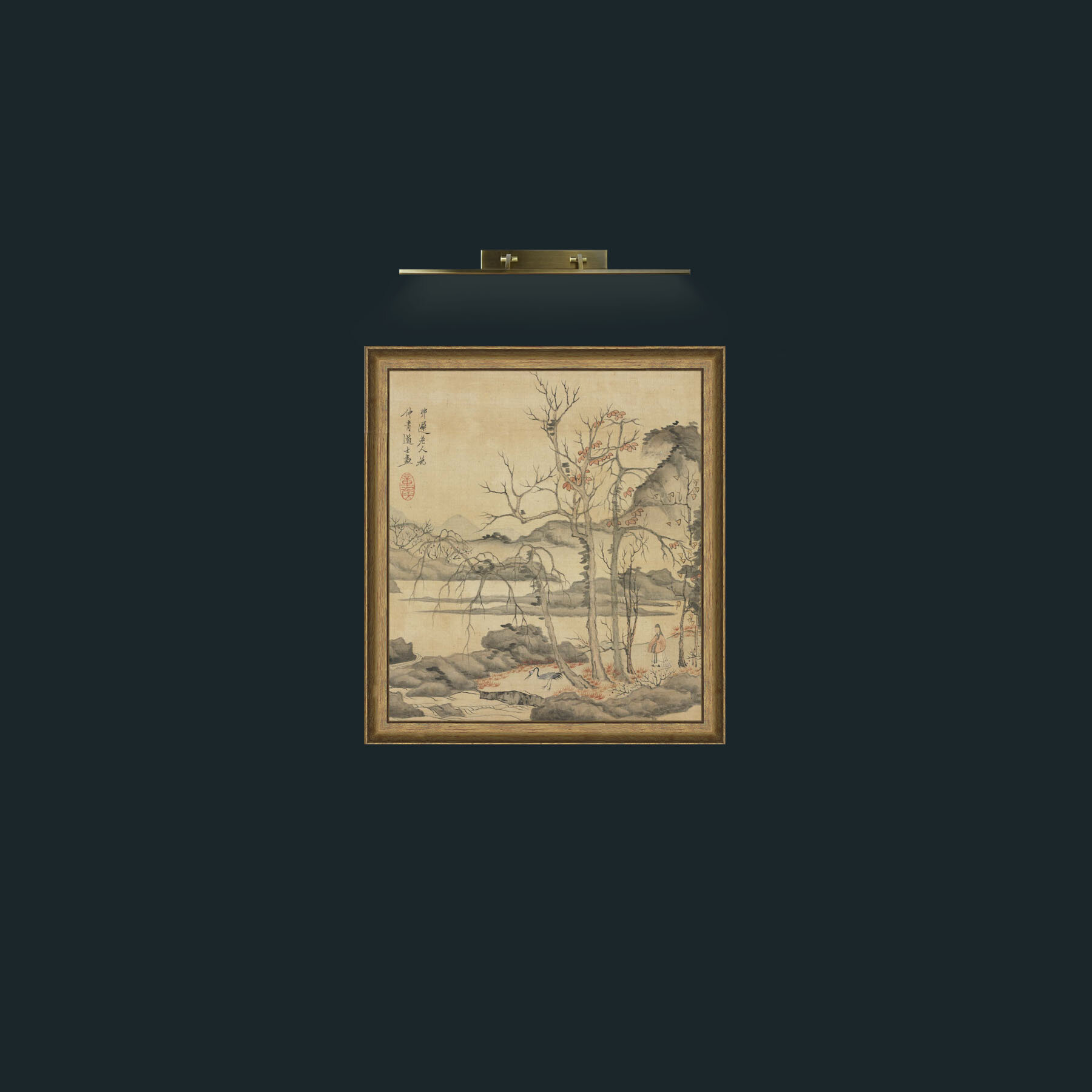 Art-Daoist and Crane in Autumn LandscapeFrame-9RedGreenGilt-Art-Daoist and Crane in Autumn Landscape.jpg