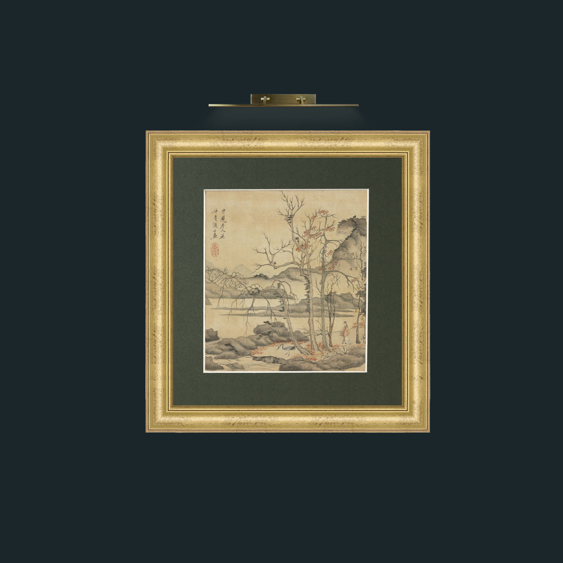 Art-Daoist and Crane in Autumn LandscapeFrame-9WideGilt-Mount-2Green-Art-Daoist and Crane in Autumn Landscape.jpg