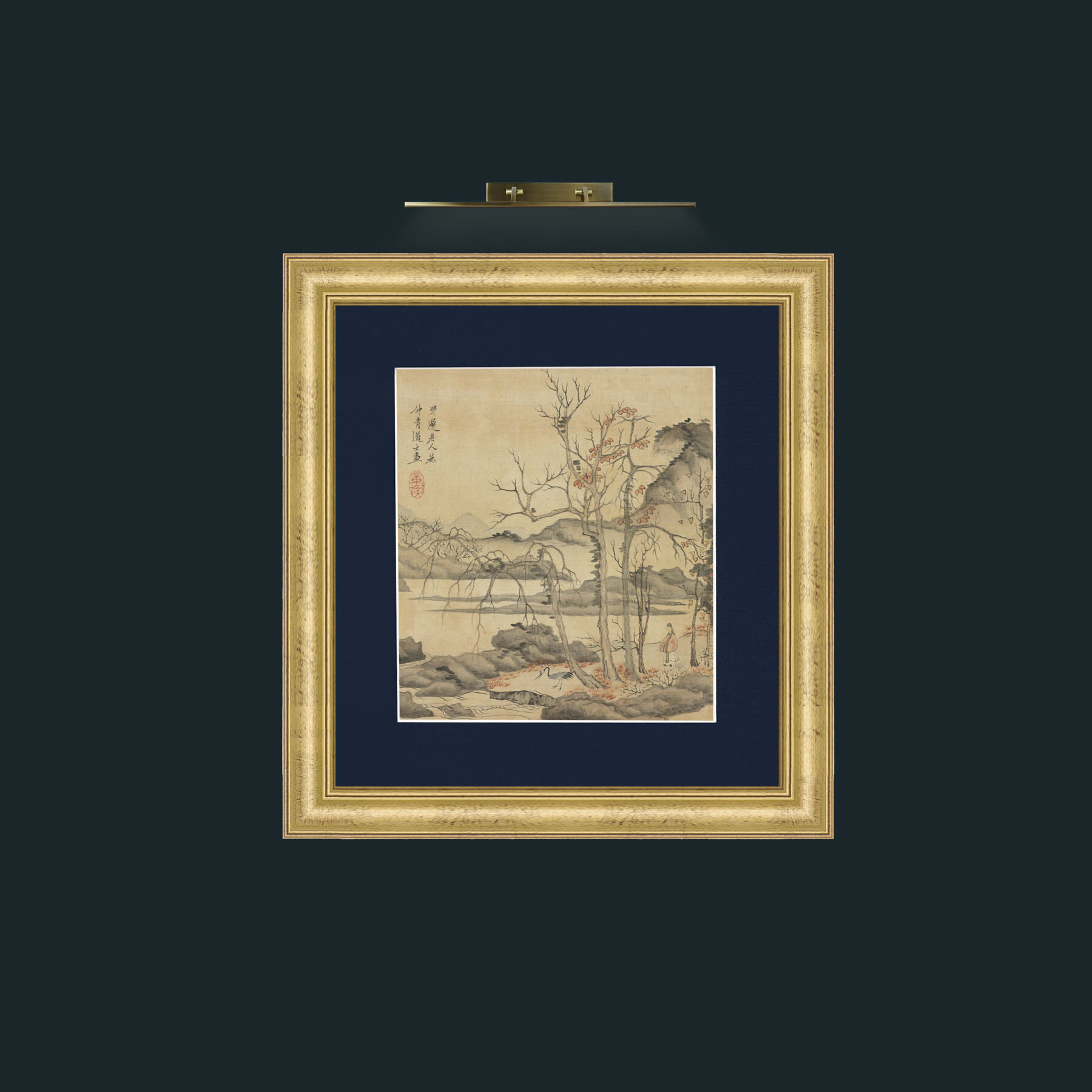 Art-Daoist and Crane in Autumn LandscapeFrame-9WideGilt-Mount-3Blue-Art-Daoist and Crane in Autumn Landscape.jpg