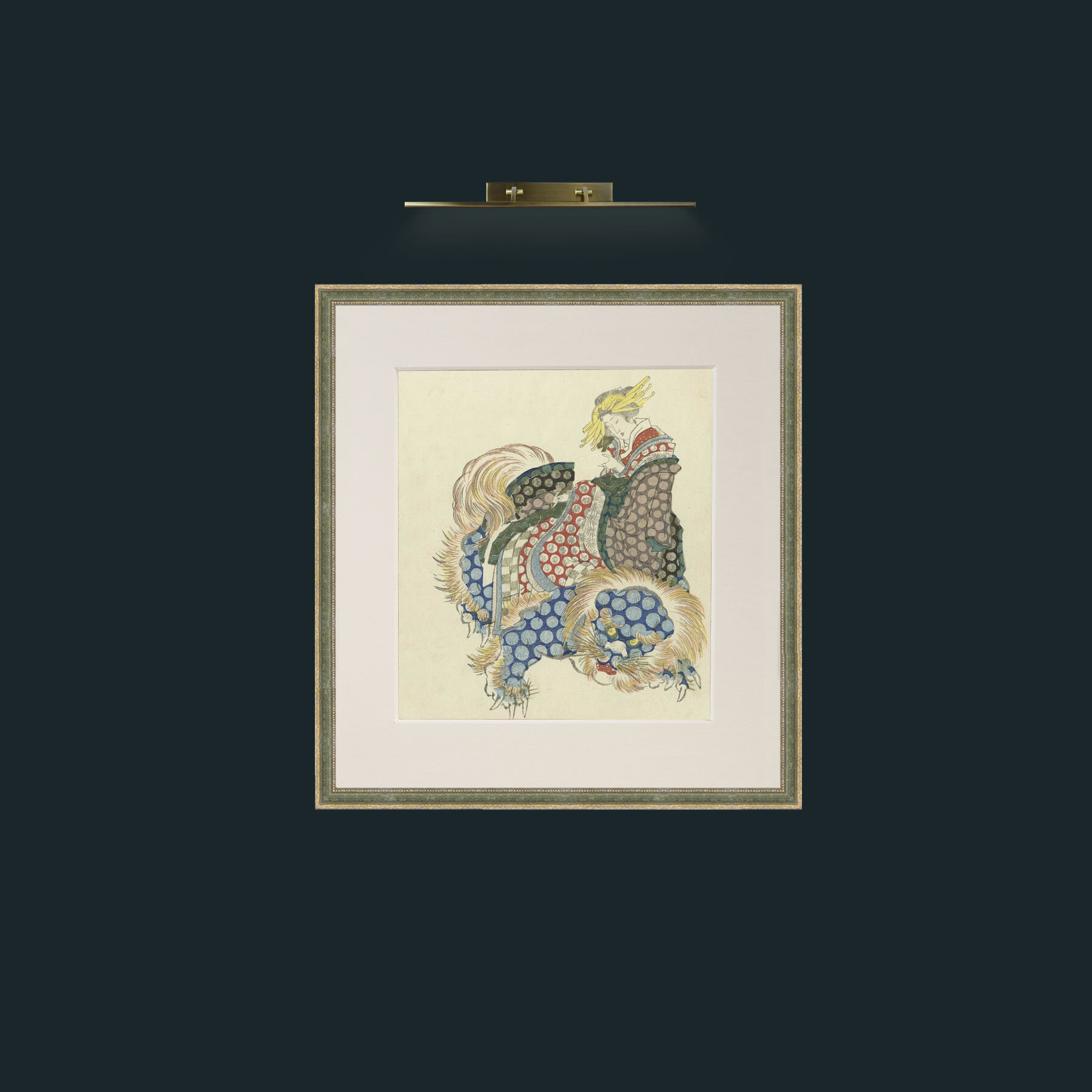 Art-Lady and the BeastFrame-2GreenGiltTextured-Mount-1Antique-Art-Lady and the Beast.jpg