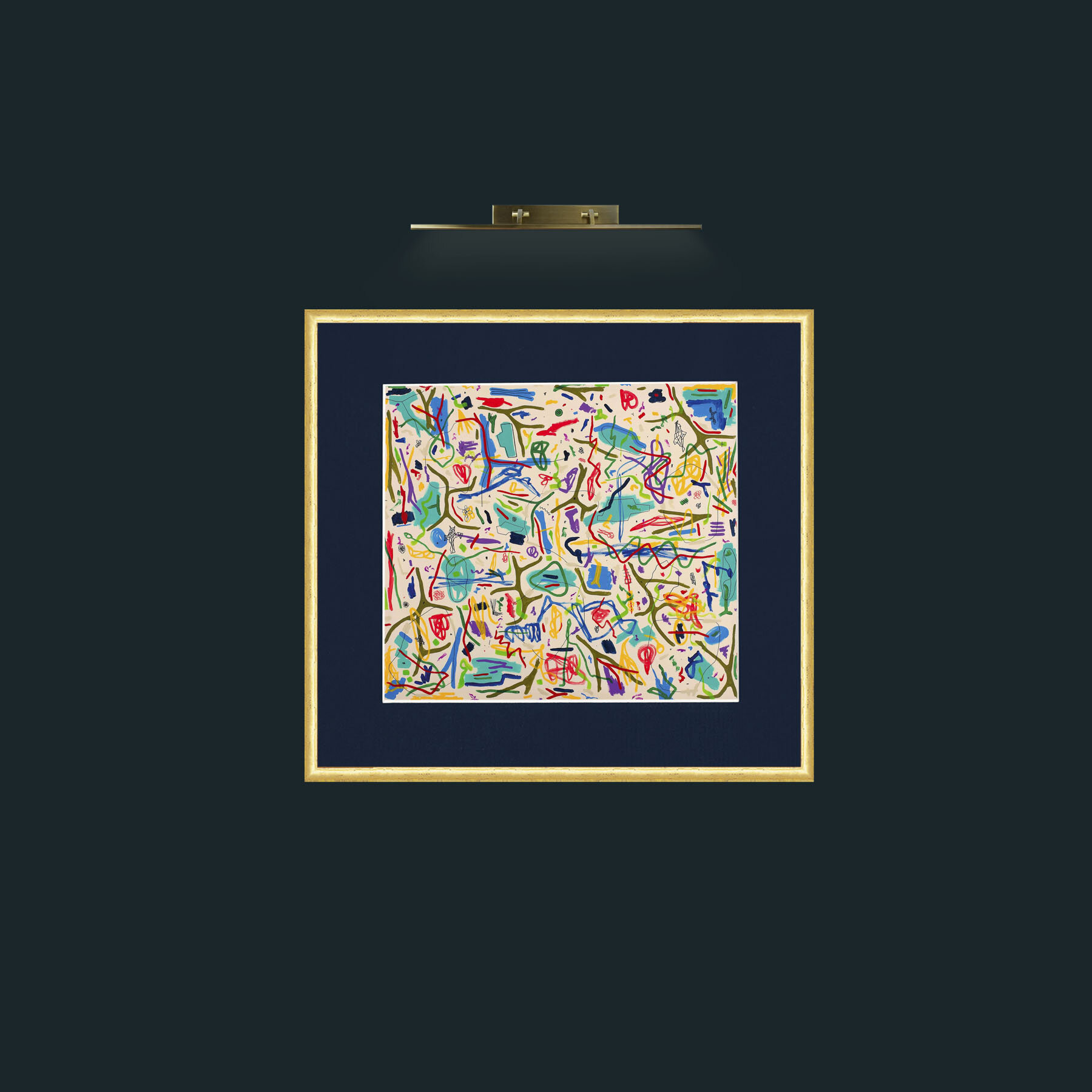 Art-Mix Media on CanvasFrame-3RoundedGilt-Mount-3Blue-Art-Mix Media on Canvas.jpg