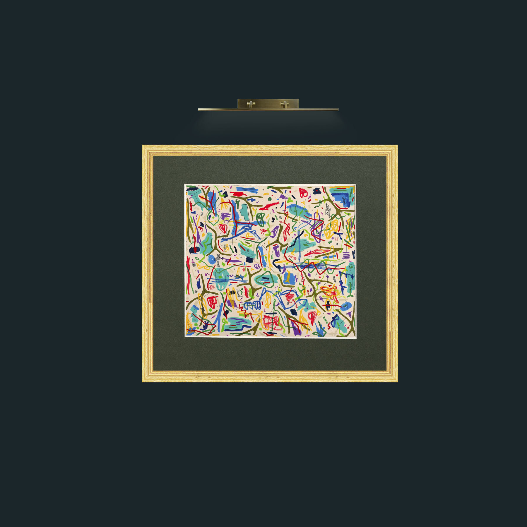 Art-Mix Media on CanvasFrame-4BevelledGilt-Mount-2Green-Art-Mix Media on Canvas.jpg