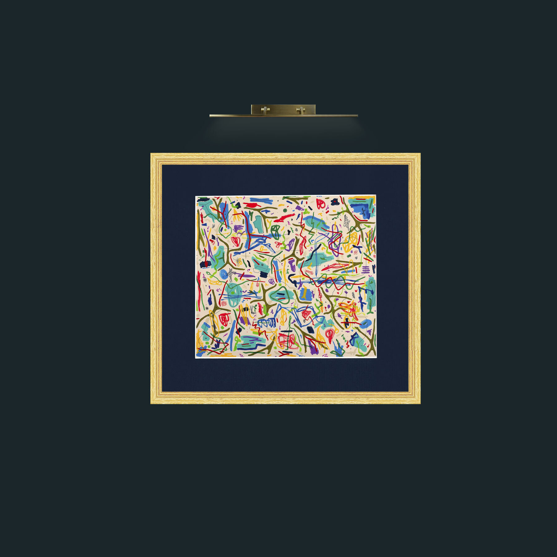 Art-Mix Media on CanvasFrame-4BevelledGilt-Mount-3Blue-Art-Mix Media on Canvas.jpg