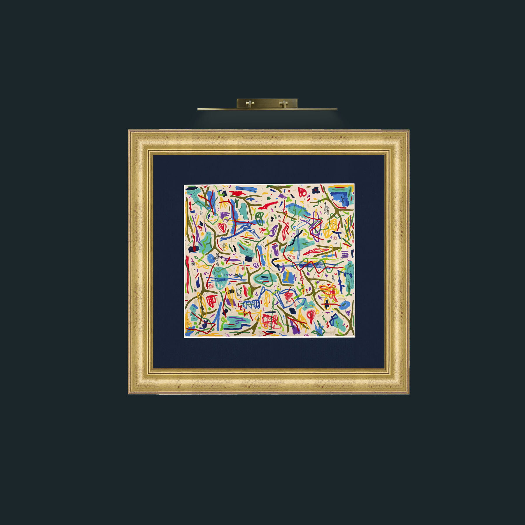 Art-Mix Media on CanvasFrame-9WideGilt-Mount-3Blue-Art-Mix Media on Canvas.jpg