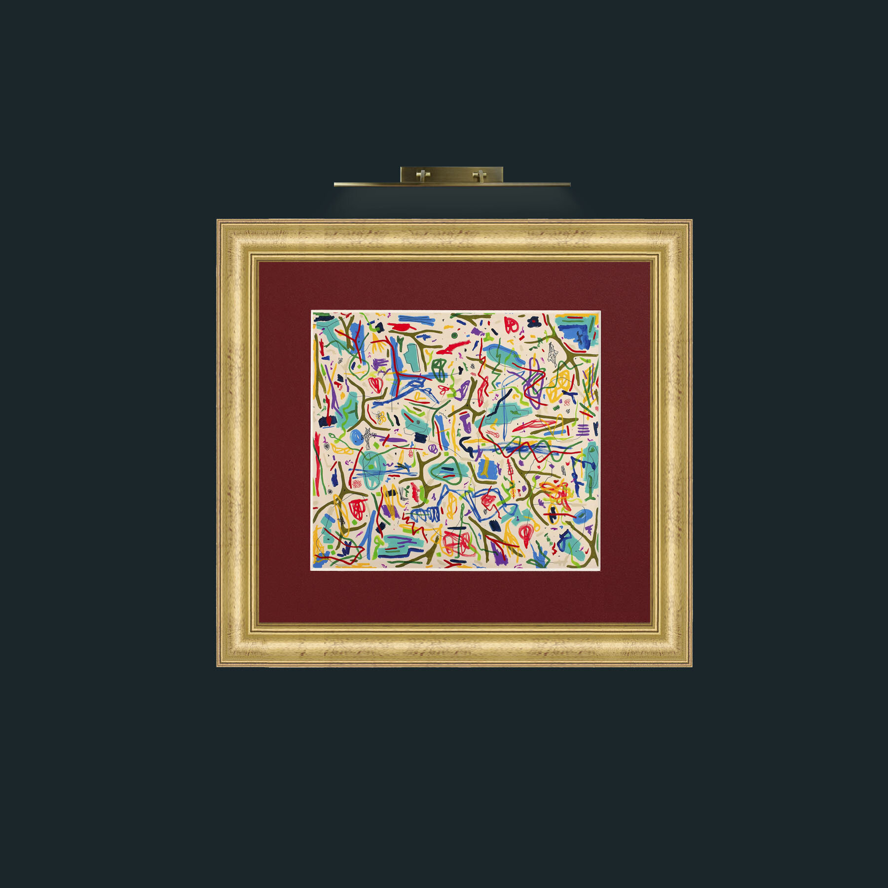 Art-Mix Media on CanvasFrame-9WideGilt-Mount-4Red-Art-Mix Media on Canvas.jpg