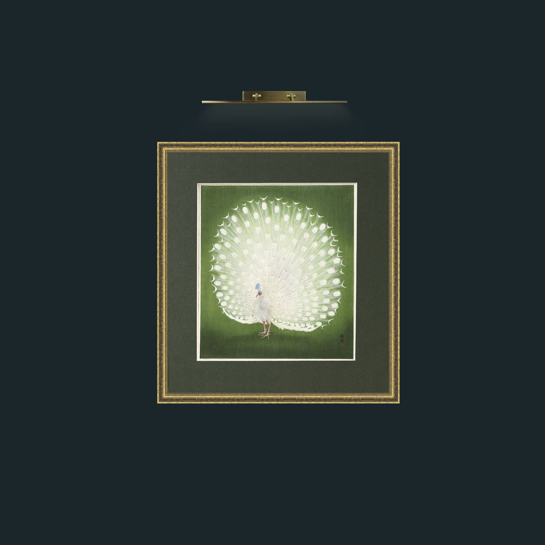 Art-Peacock in GreenFrame-1GiltTextured-Mount-2Green-Art-Peacock in Green.jpg