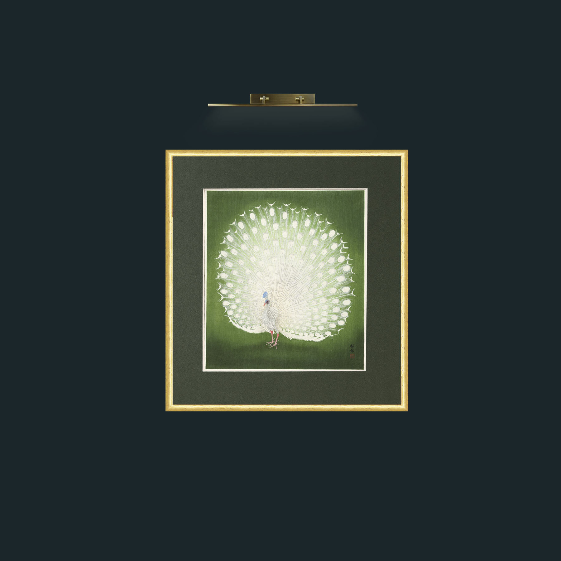 Art-Peacock in GreenFrame-3RoundedGilt-Mount-2Green-Art-Peacock in Green.jpg