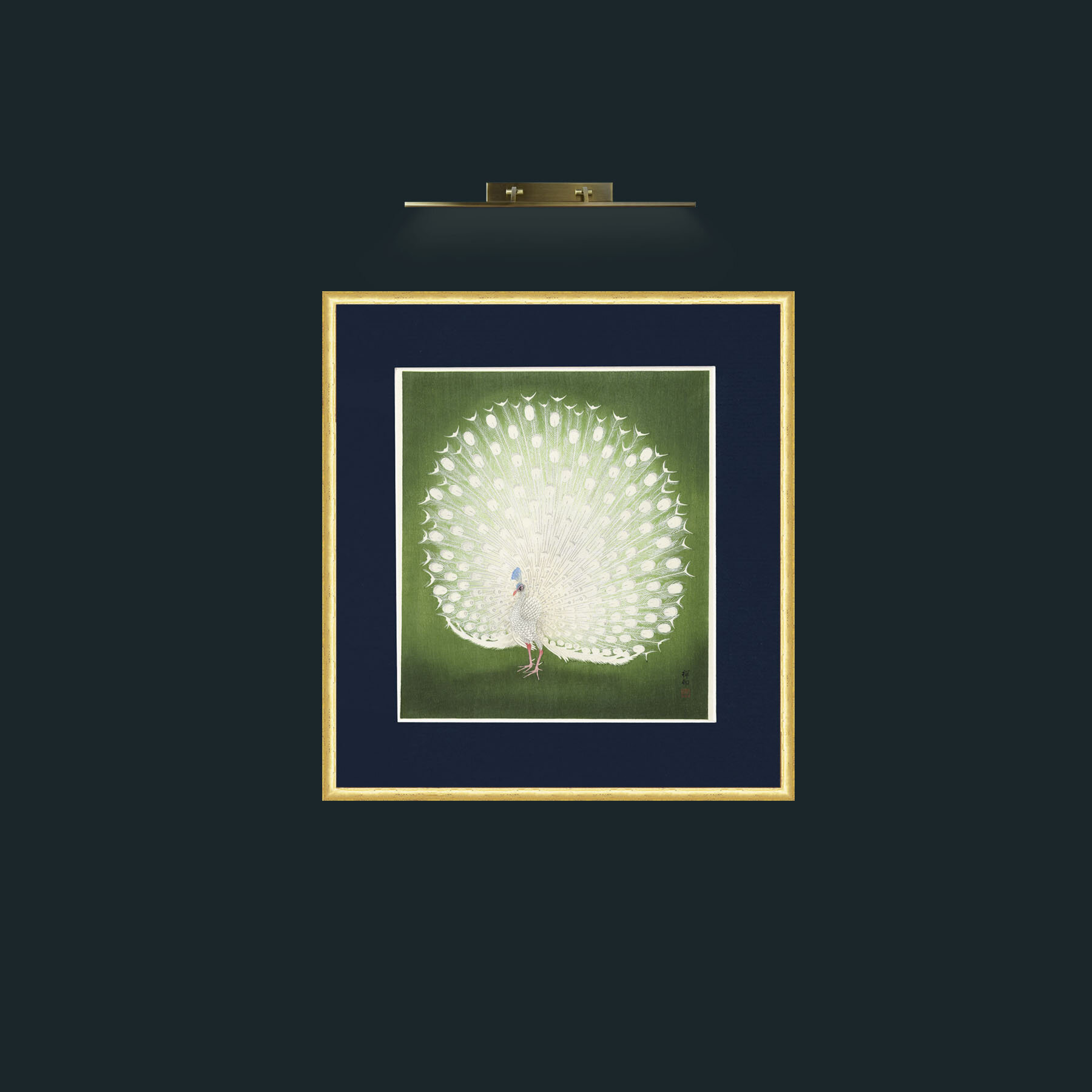 Art-Peacock in GreenFrame-3RoundedGilt-Mount-3Blue-Art-Peacock in Green.jpg